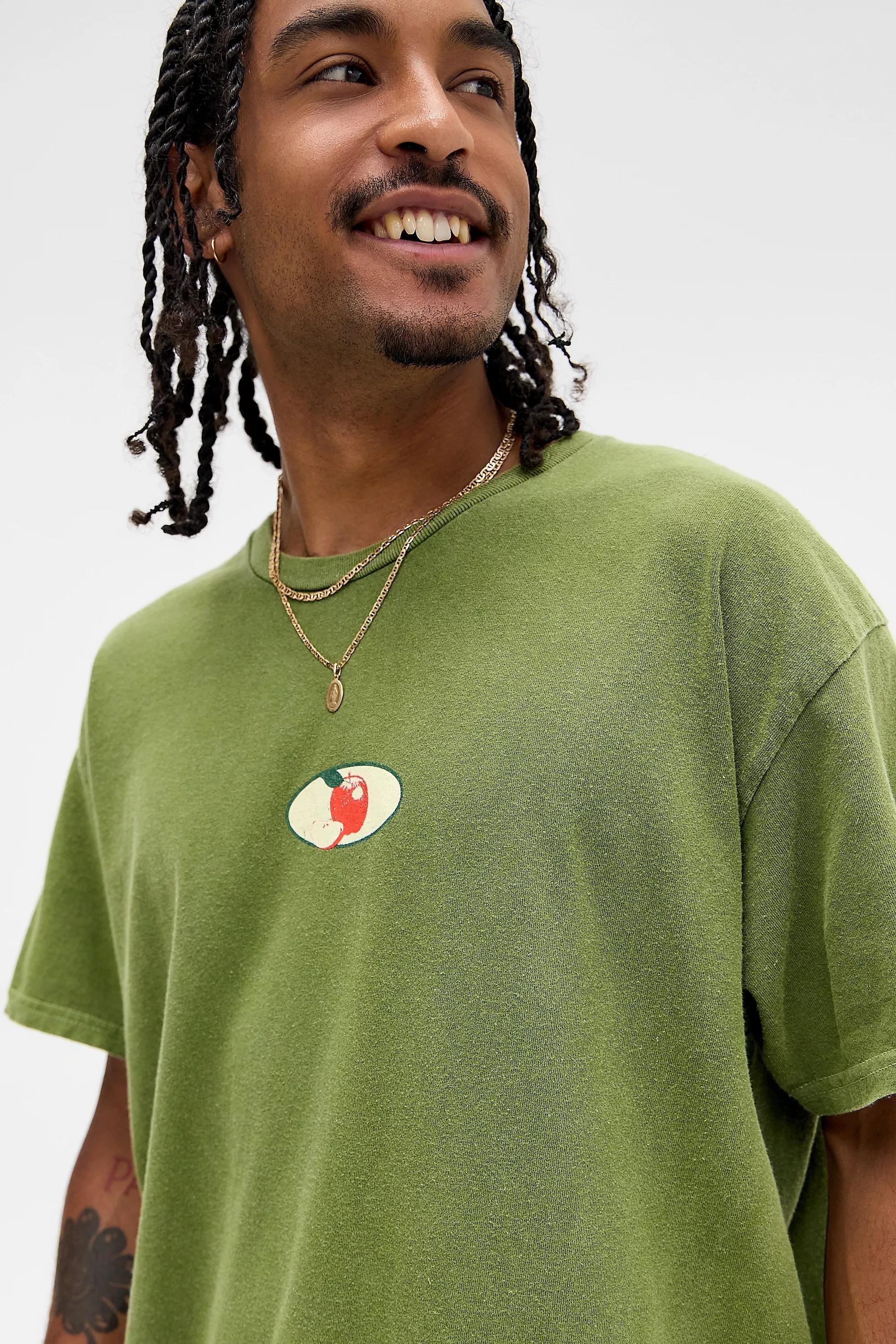 Green Uo Printed Motif T-Shirt, GRN, large image number 1