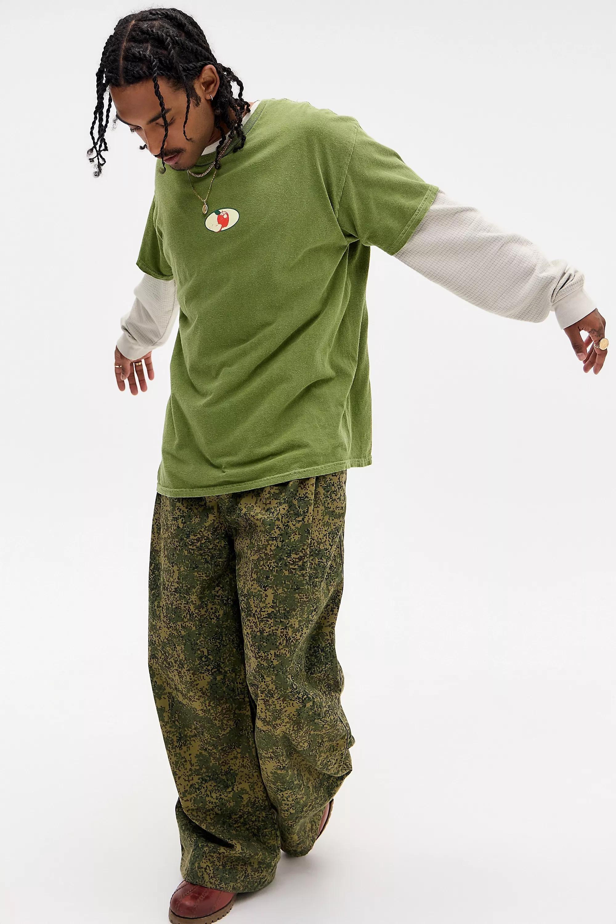 Green Uo Printed Motif T-Shirt, GRN, large image number 2