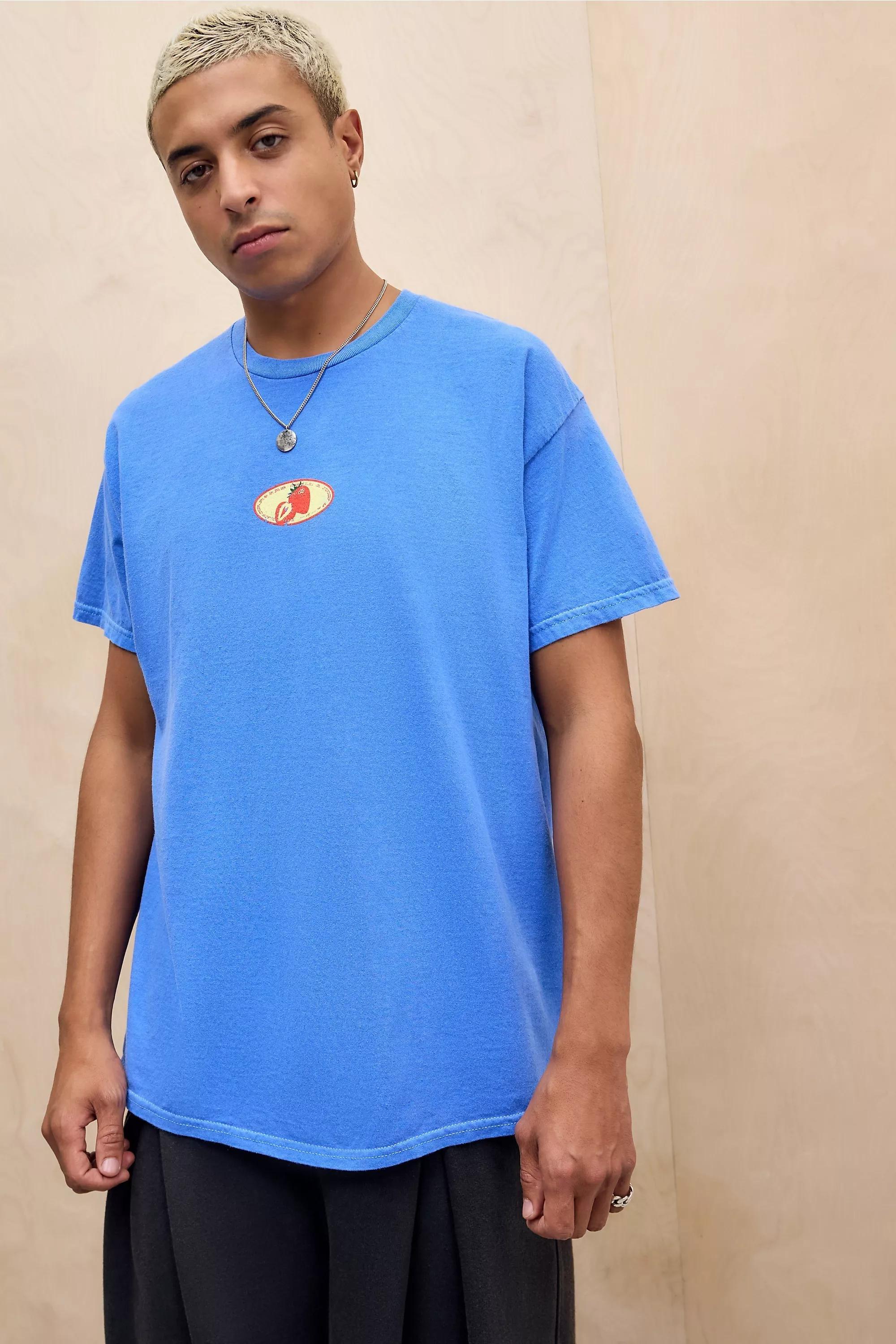Blue Uo Printed Motif T-Shirt, , medium