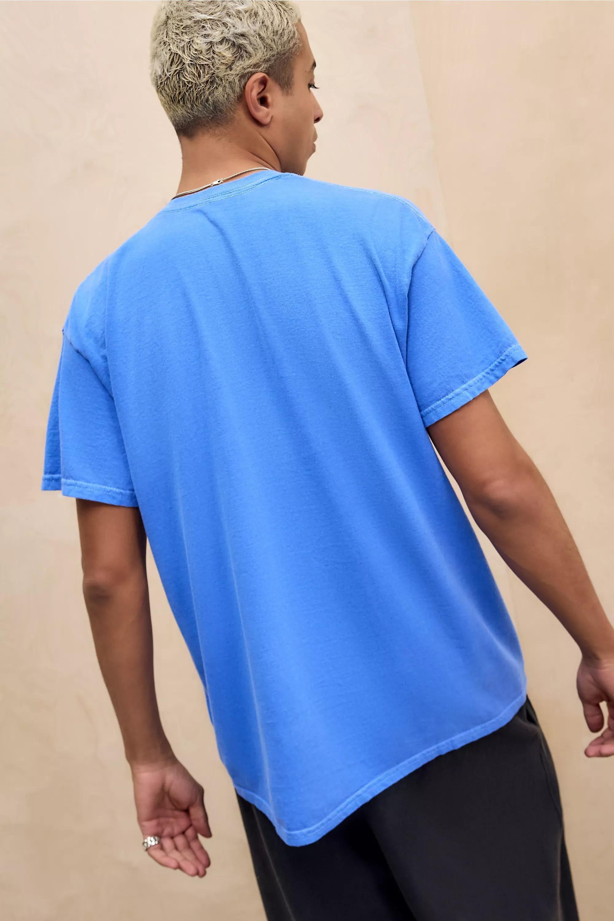 Blue Uo Printed Motif T-Shirt, BLUE, large image number 3