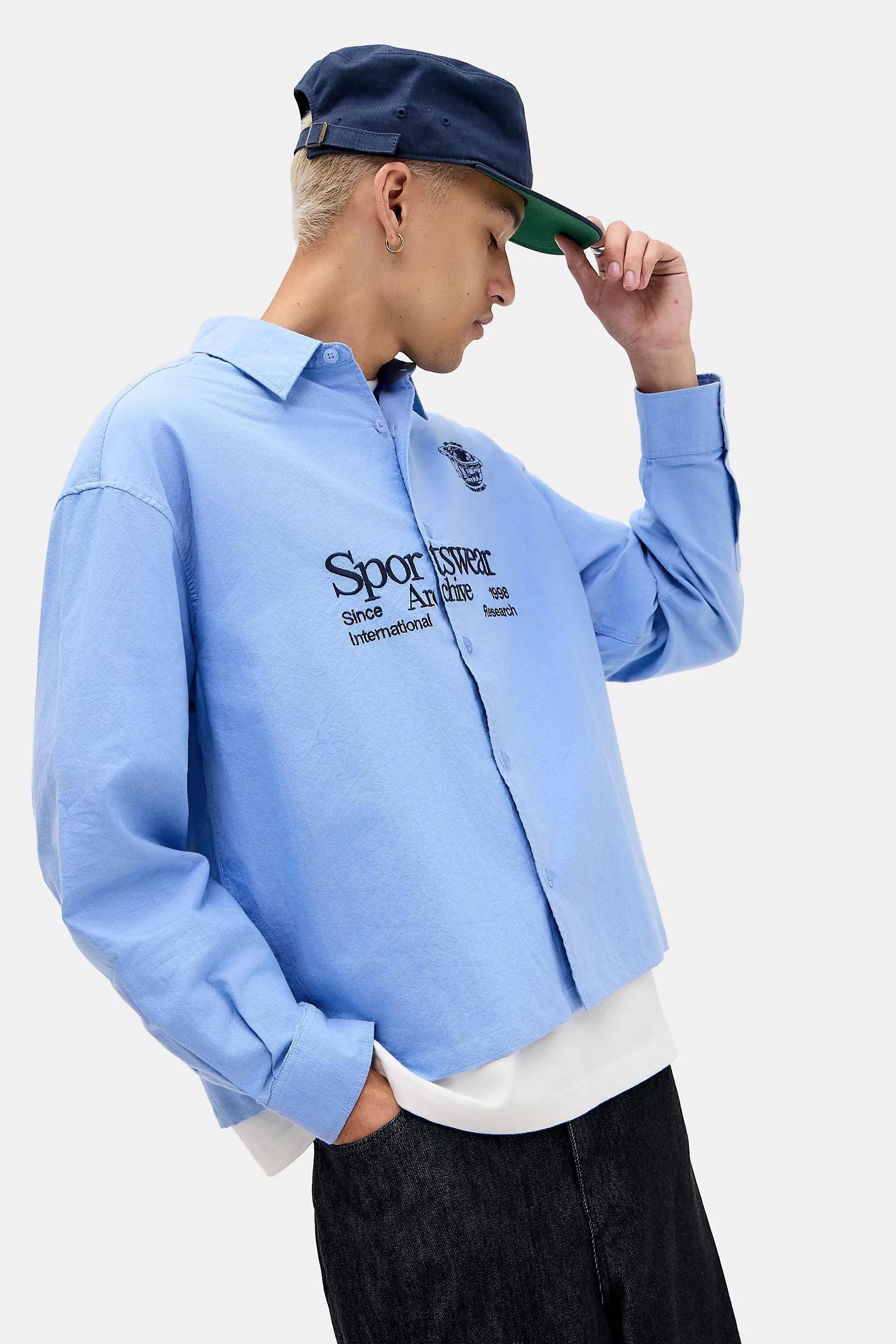 Blue iets frans... Sportswear Embroidered Long Sleeve Shirt, LT BLUE, large image number 0