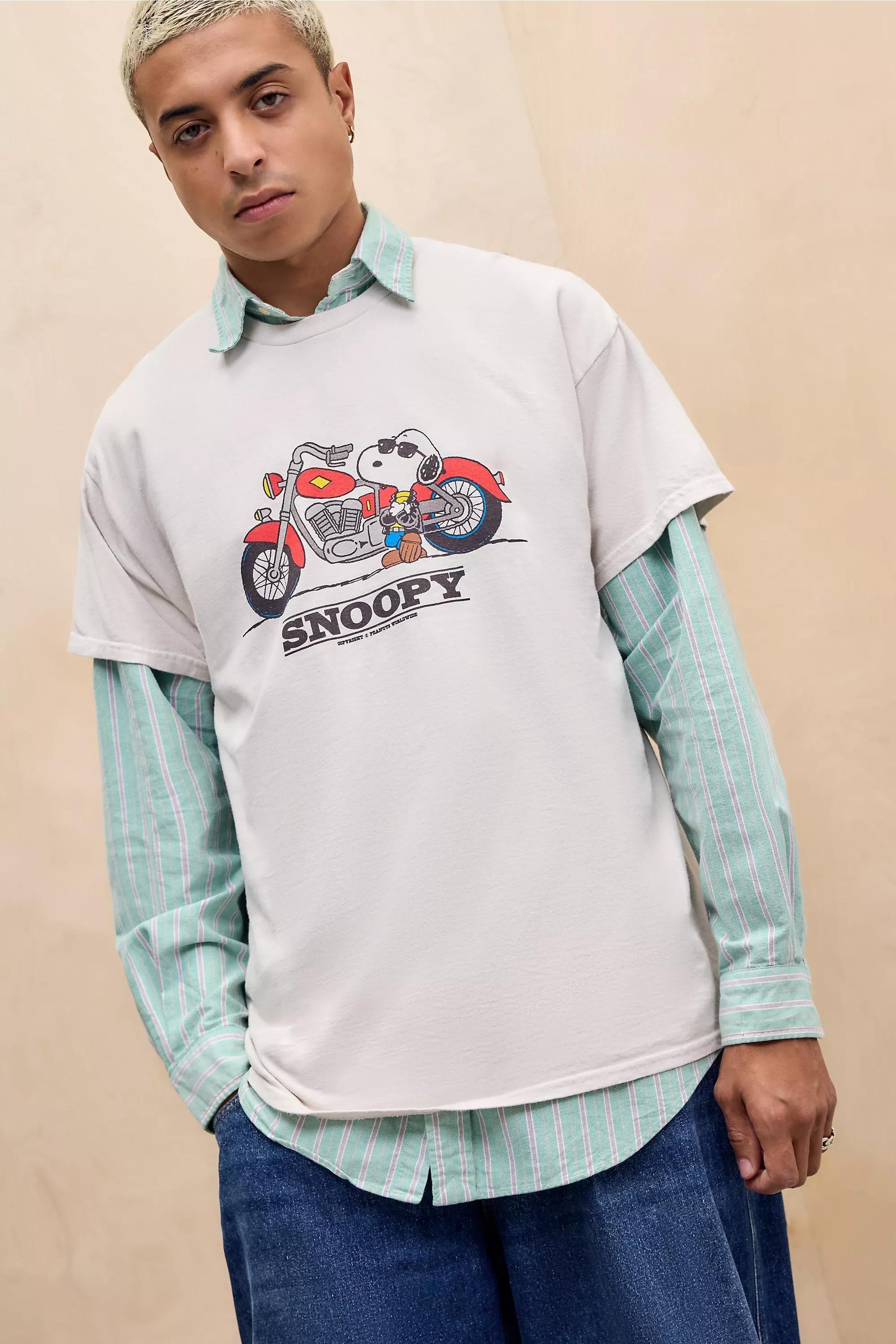 CREAM UO Ecru Snoopy Motorbike T-Shirt, CREME, large image number 0