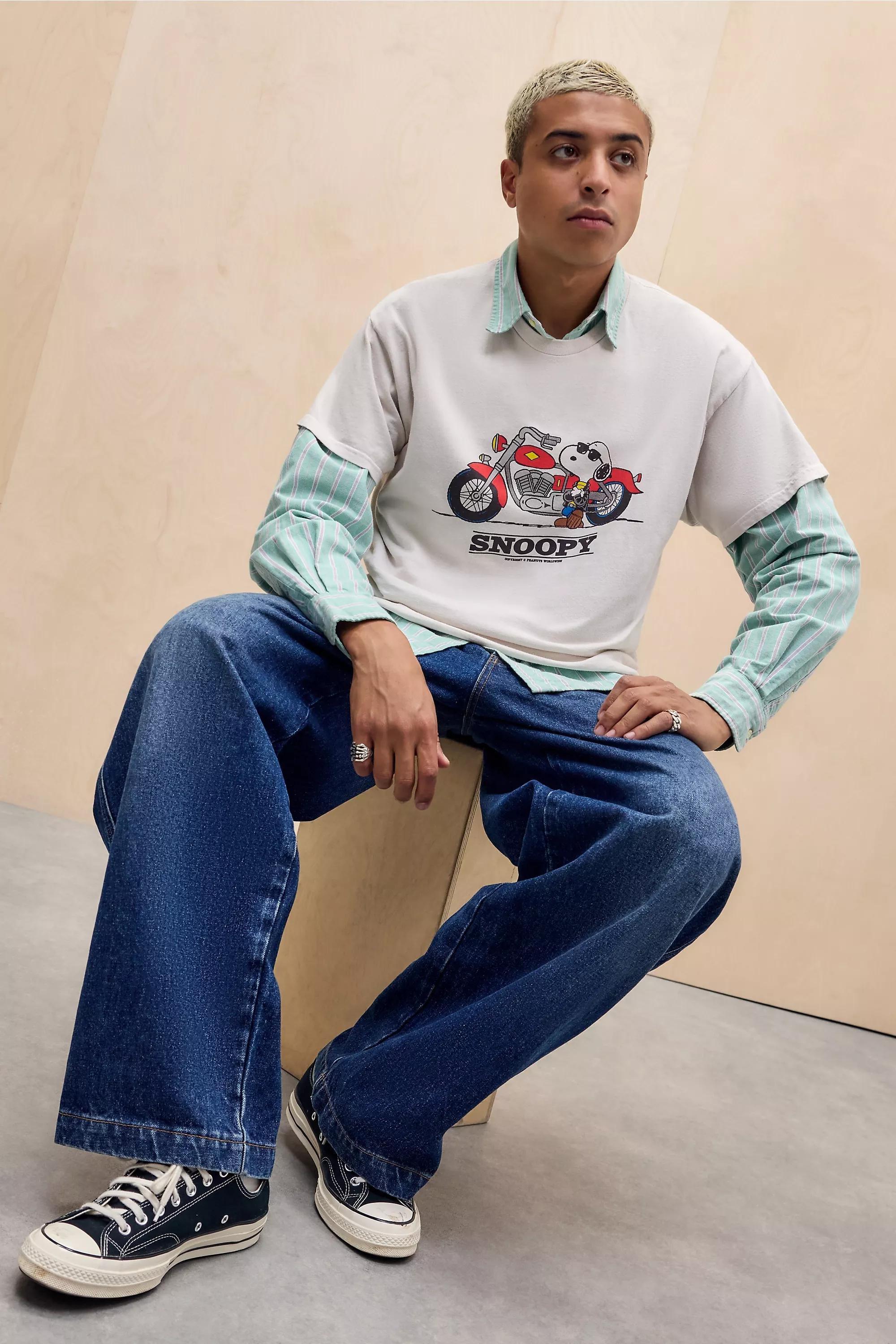 CREAM UO Ecru Snoopy Motorbike T-Shirt, CREME, large image number 1