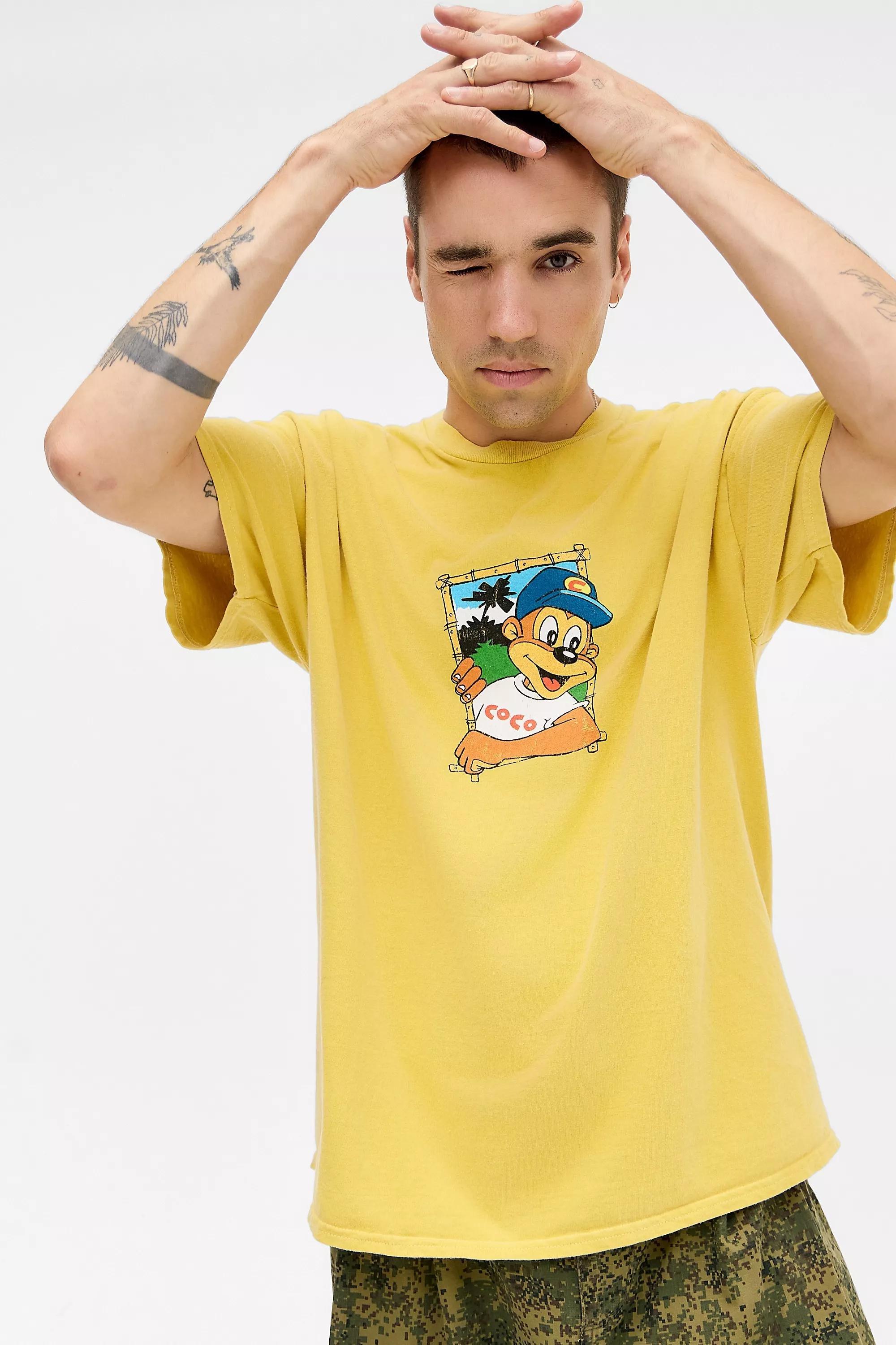Yellow Uo Printed T-Shirt, YEL, large image number 1