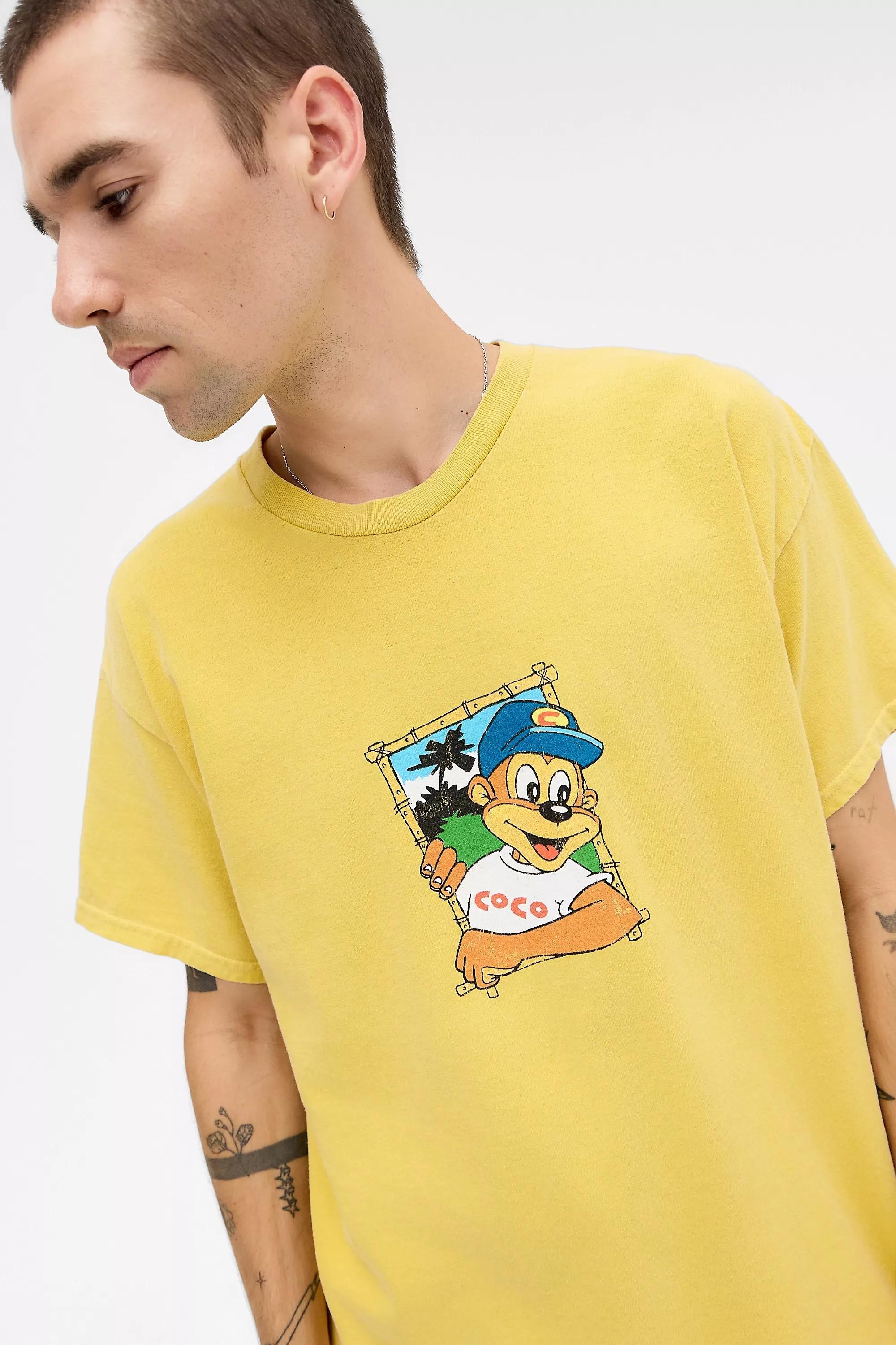 Yellow Uo Printed T-Shirt, YEL, large image number 3