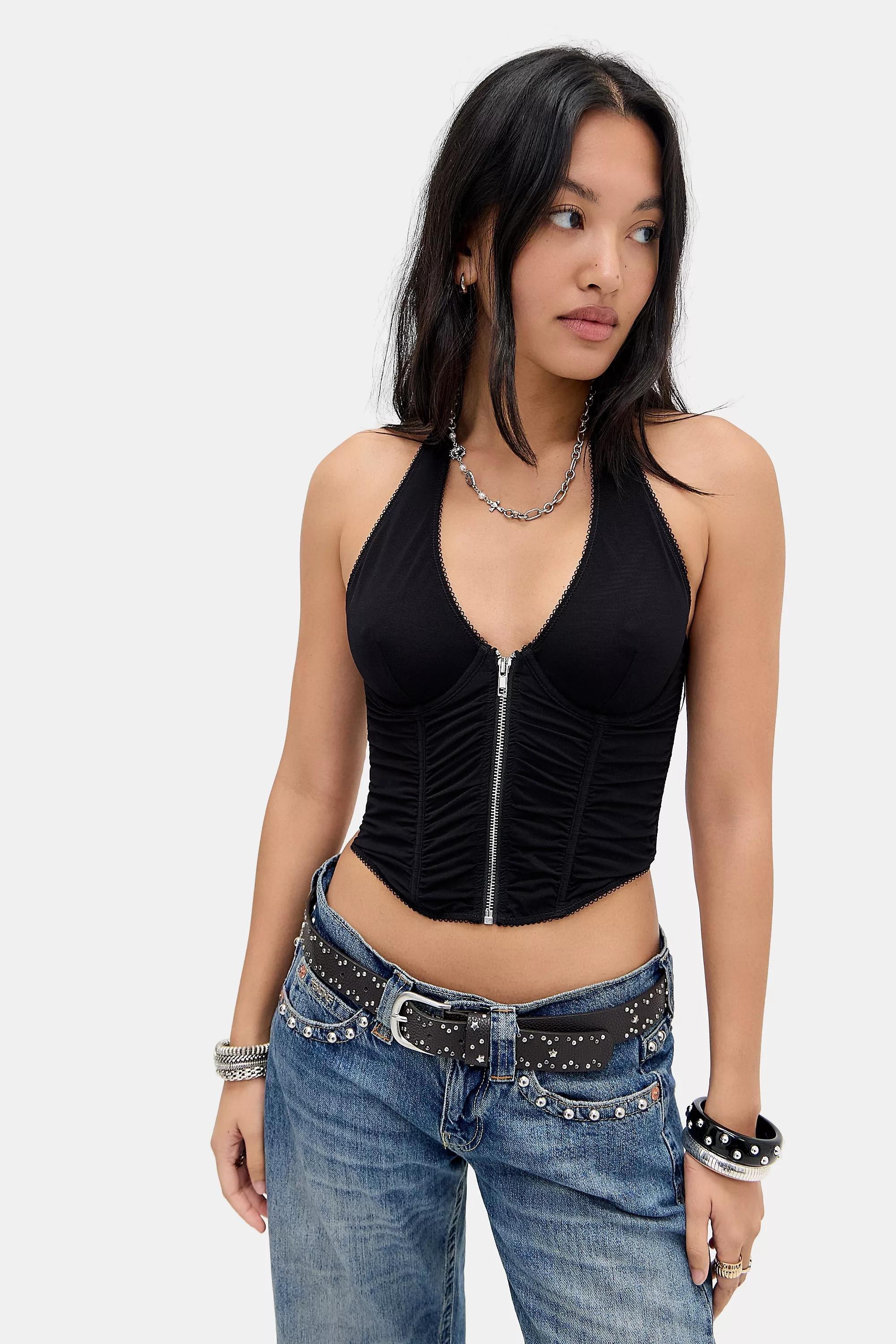 Black Out From Under Hot Stuff Ruched Halter Top, BLK, large image number 0