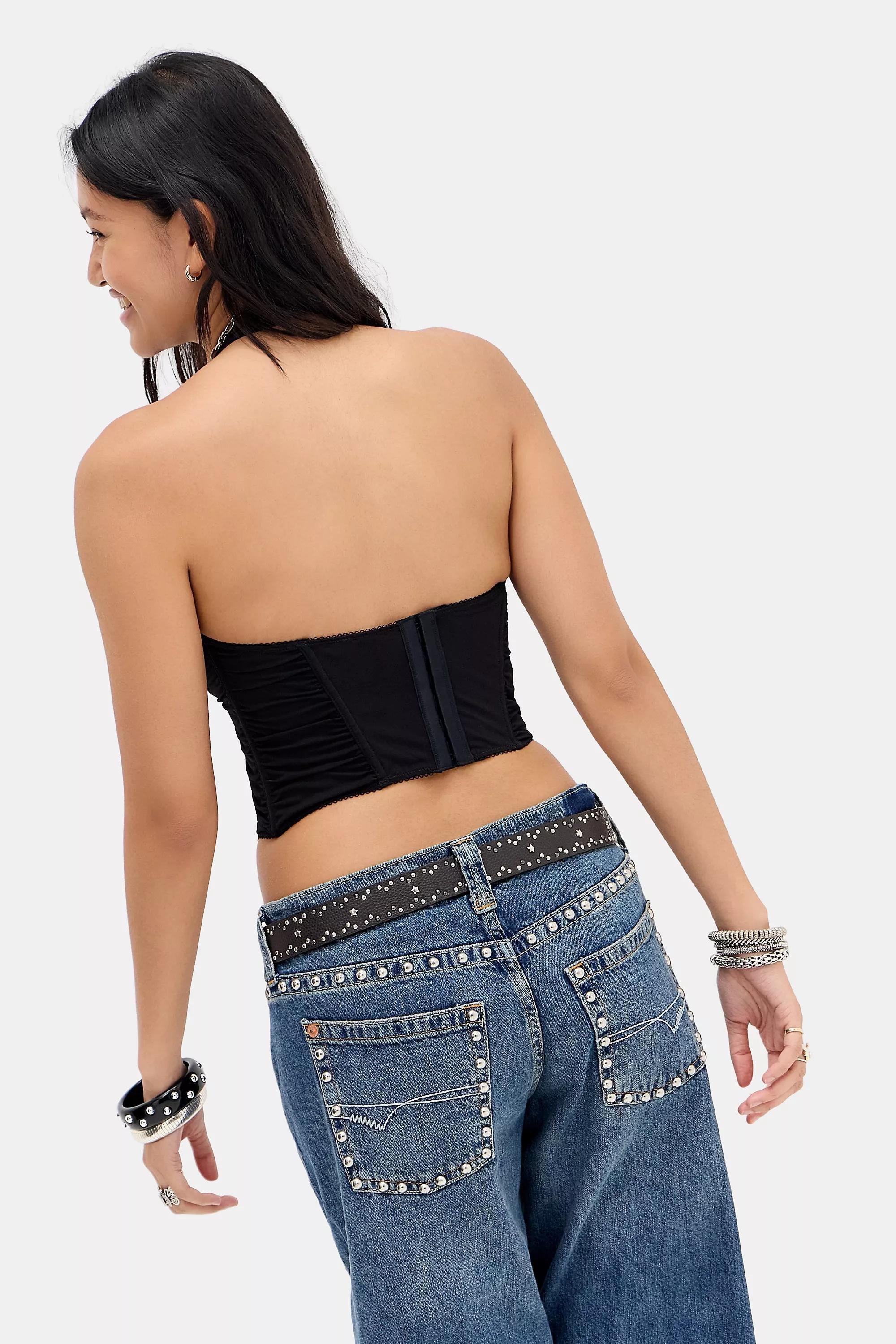 Black Out From Under Hot Stuff Ruched Halter Top, BLK, large image number 3