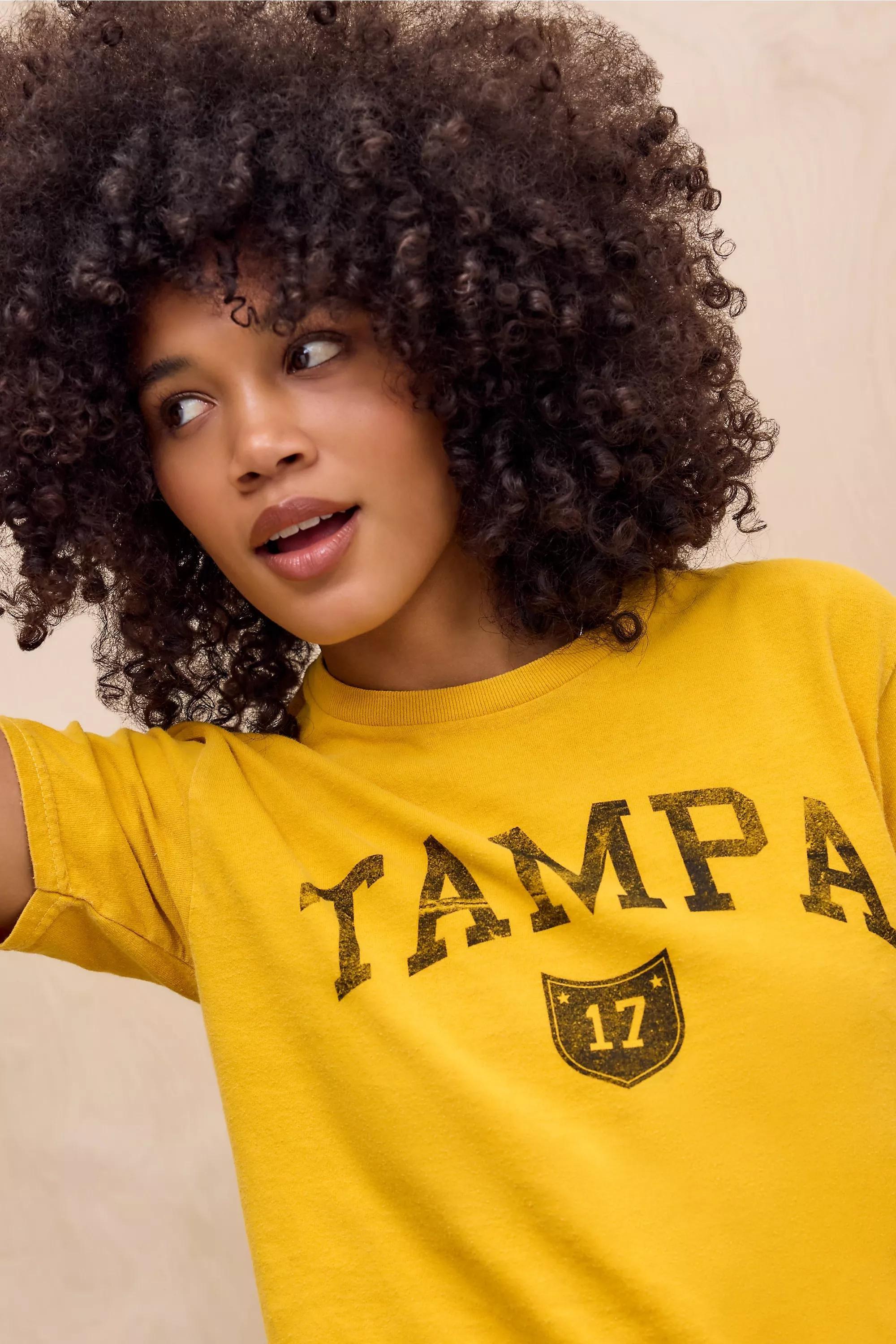 Yellow Uo Printed Relaxed T-Shirt, YEL, large image number 1