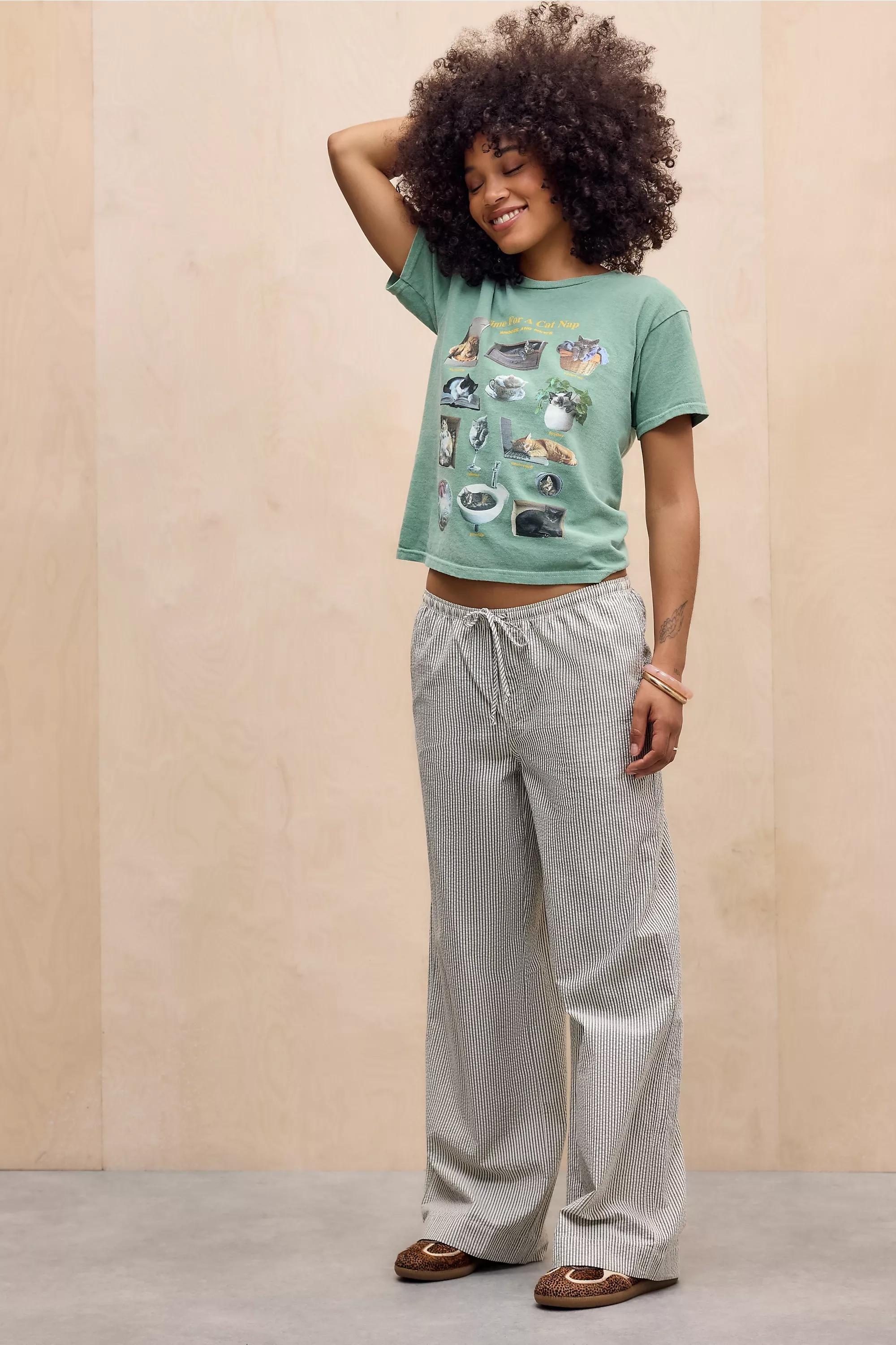 Green Uo Cat Nap Relaxed T-Shirt, GRN, large image number 1