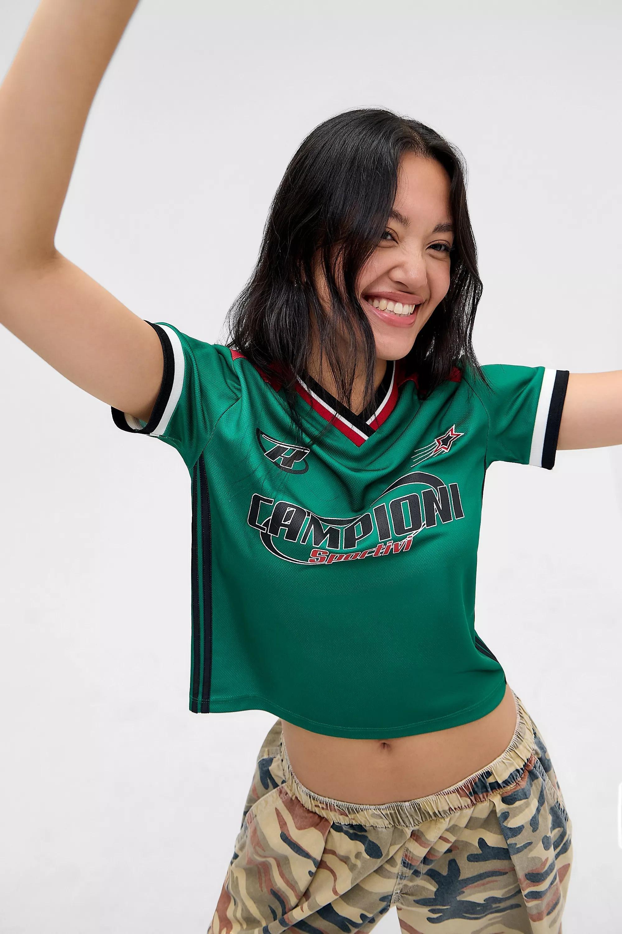 GREEN Campioni Green Short Sleeve Football T-Shirt, GRN, large image number 0