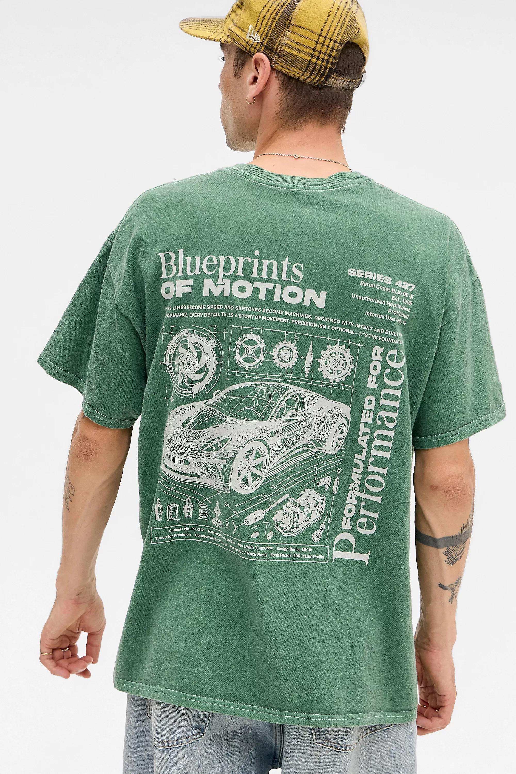 GREEN UO Green Blueprints T-Shirt, GRN, large image number 0