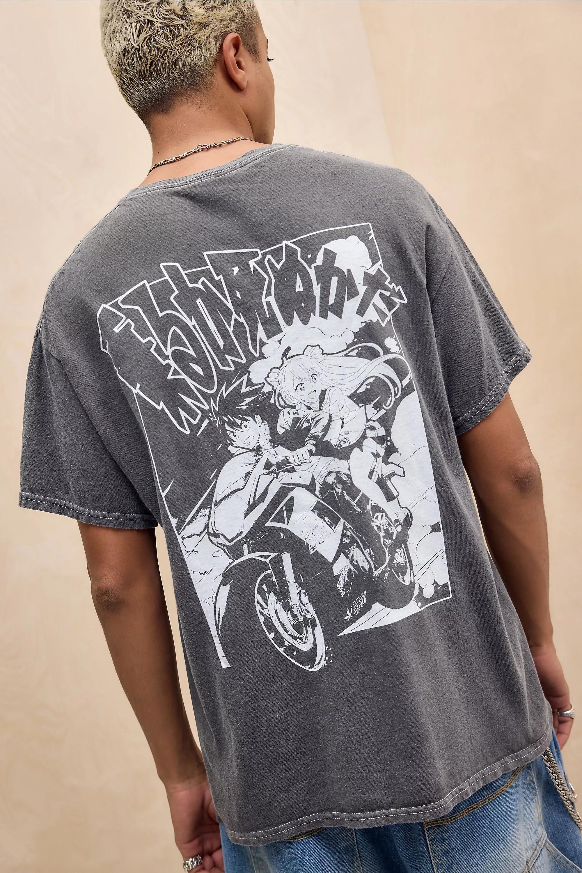 Black Uo Anime Motorbike T-Shirt, BLK, large image number 0