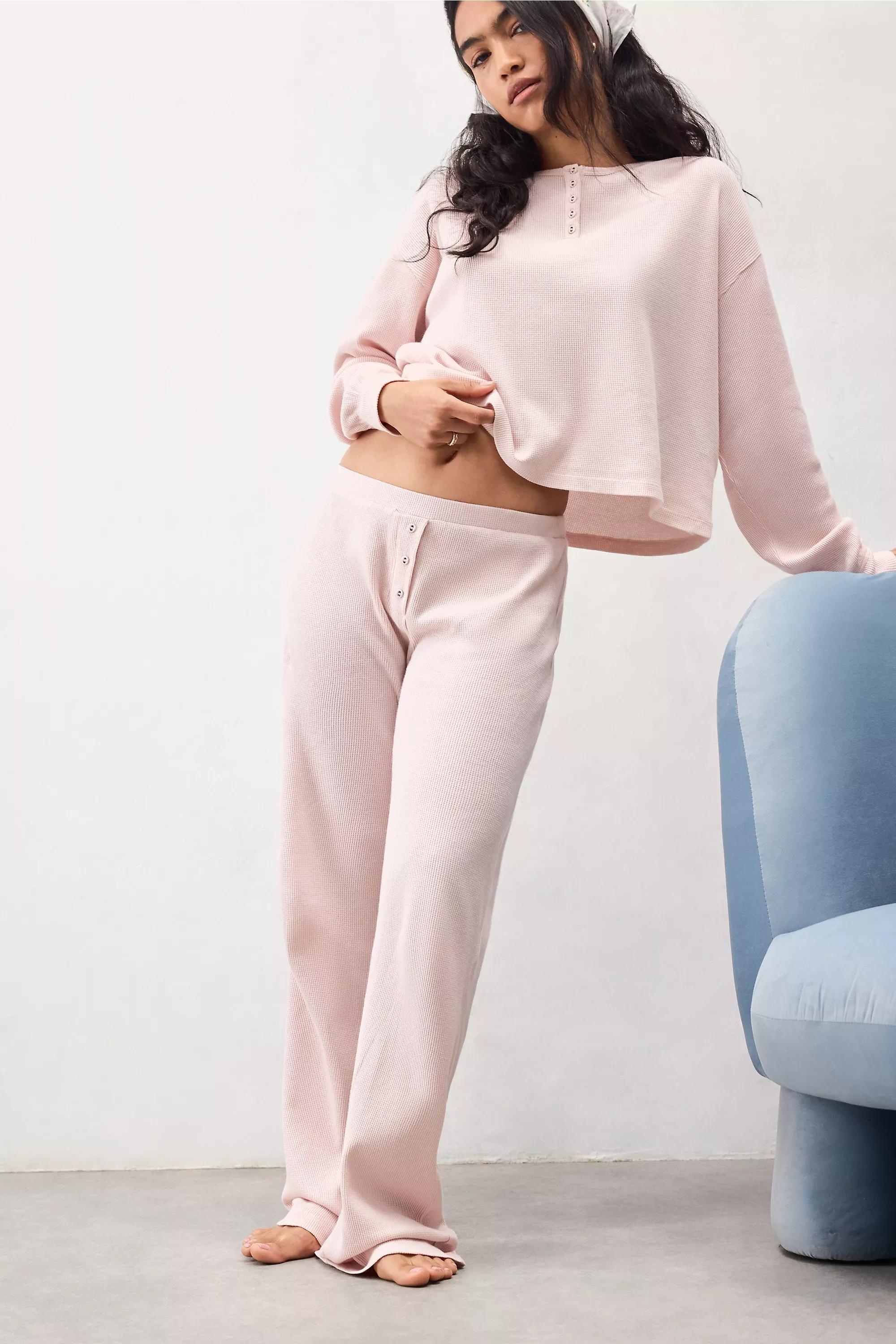 Pink Out From Under Sami Waffle Pyjama Trousers, A301_0610, medium