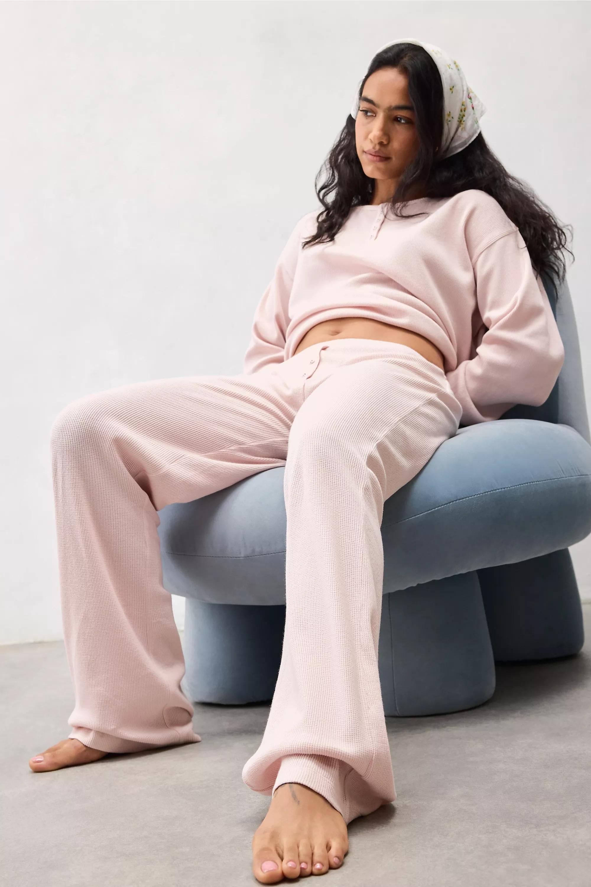 Pink Out From Under Sami Waffle Pyjama Trousers, A301_0610, large image number 2
