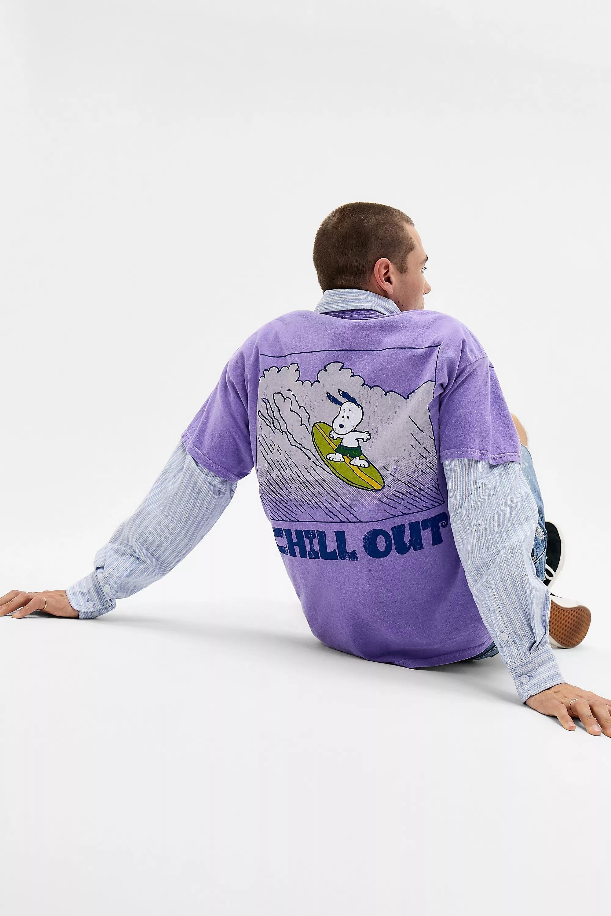 Purple Uo Chill Out Snoopy T-Shirt, PURP, large image number 0
