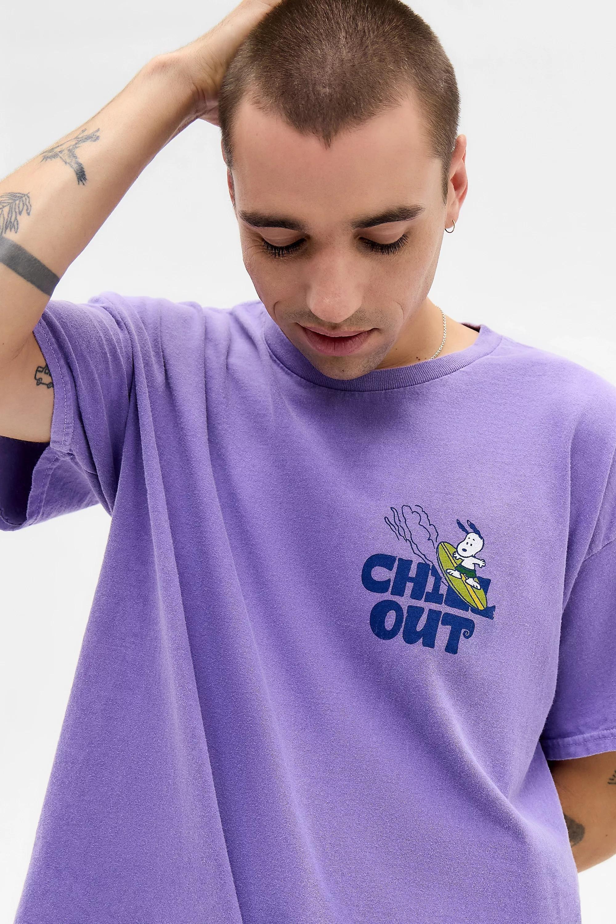 Purple Uo Chill Out Snoopy T-Shirt, PURP, large image number 1