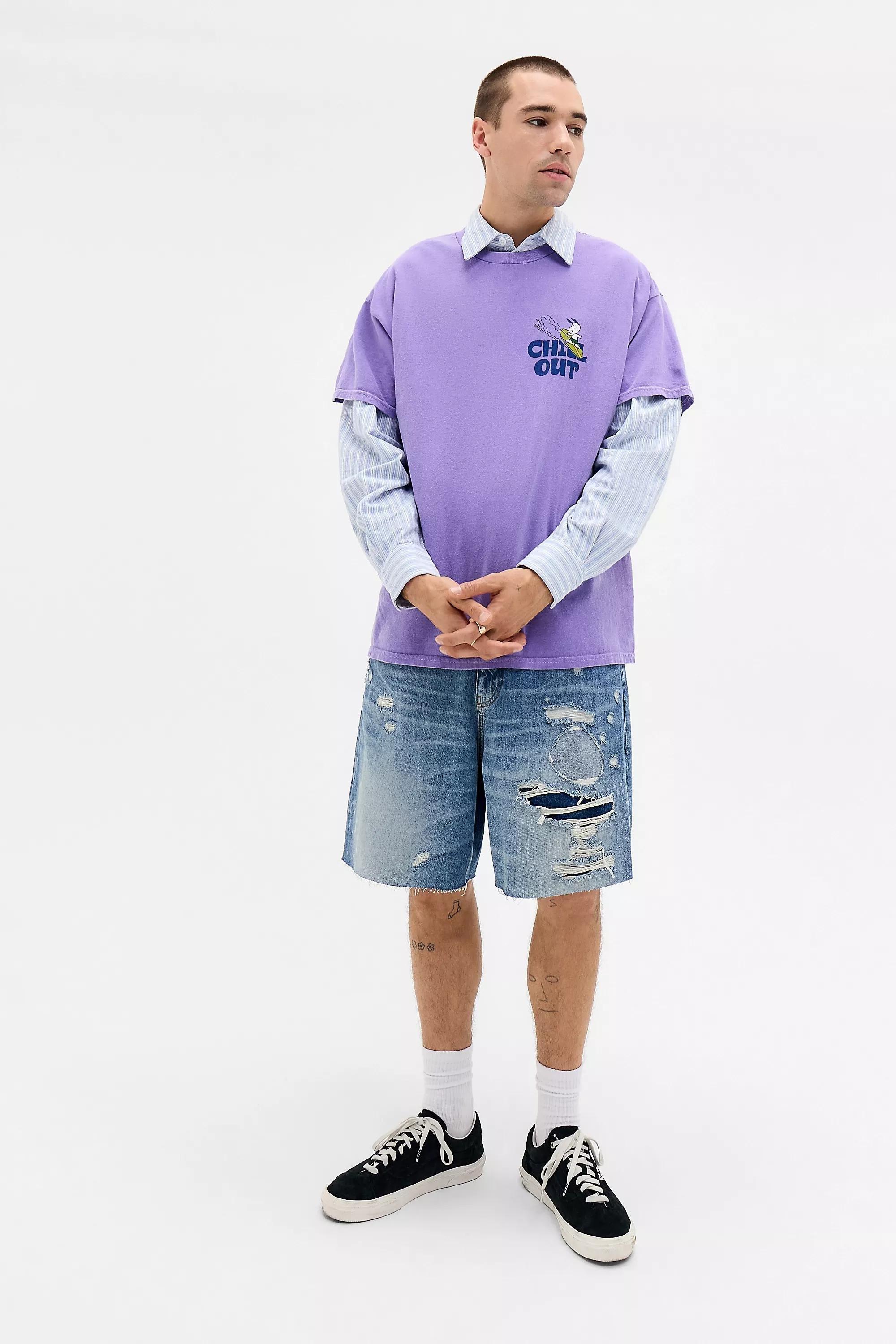 Purple Uo Chill Out Snoopy T-Shirt, PURP, large image number 2