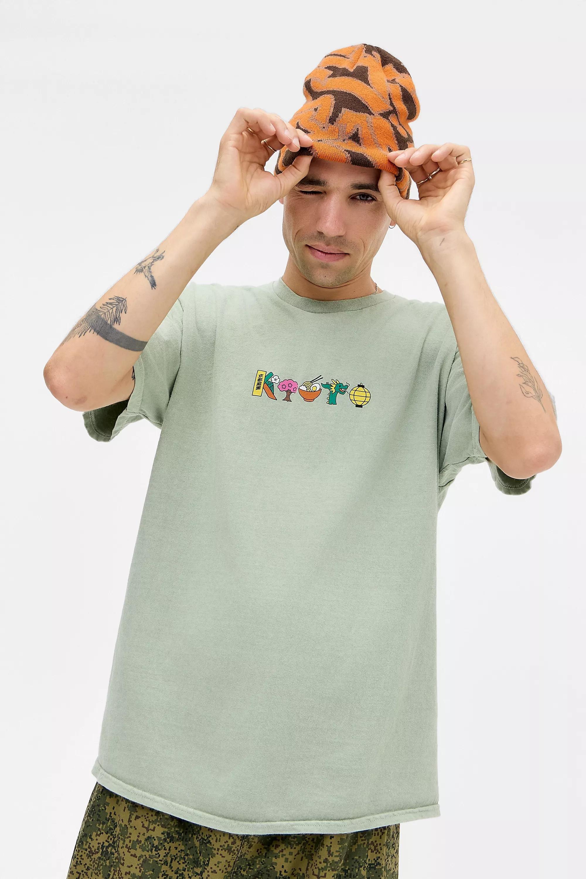 Green Uo Relaxed Kyoto T-Shirt, GRN, medium
