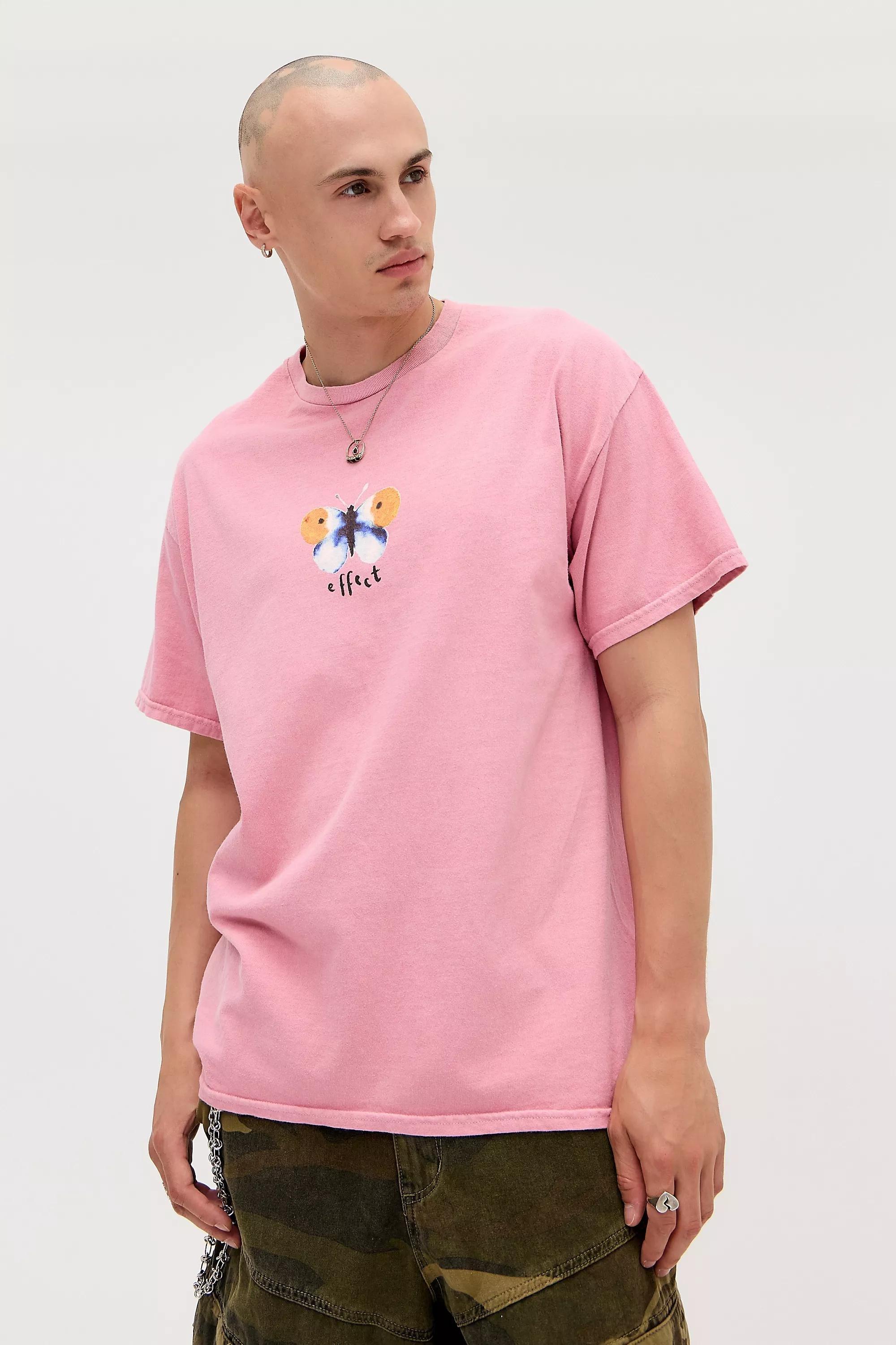 PINK UO Pink Butterfly T-Shirt, PINK, medium