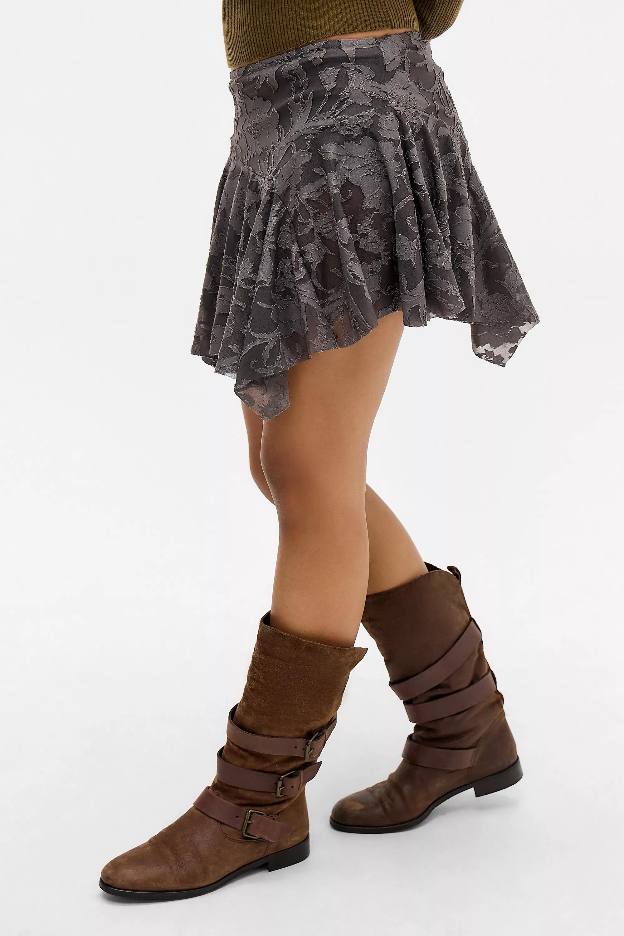 GREY Silence + Noise Selina Textured Asymmetric Mini Skirt, GREY, large image number 2