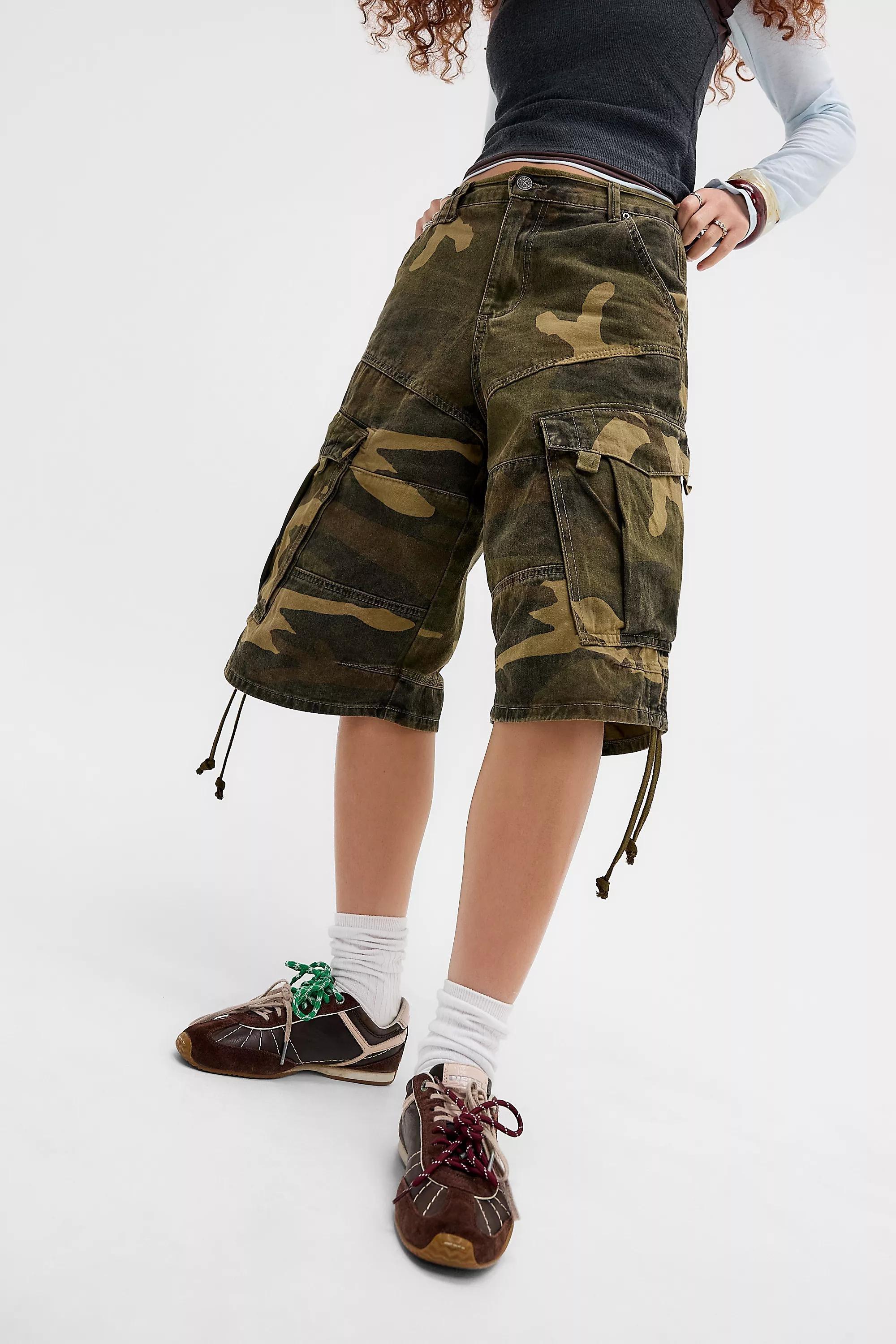 Multicolour Jaded London Cadet Camo Shorts, ASSORT, large image number 0