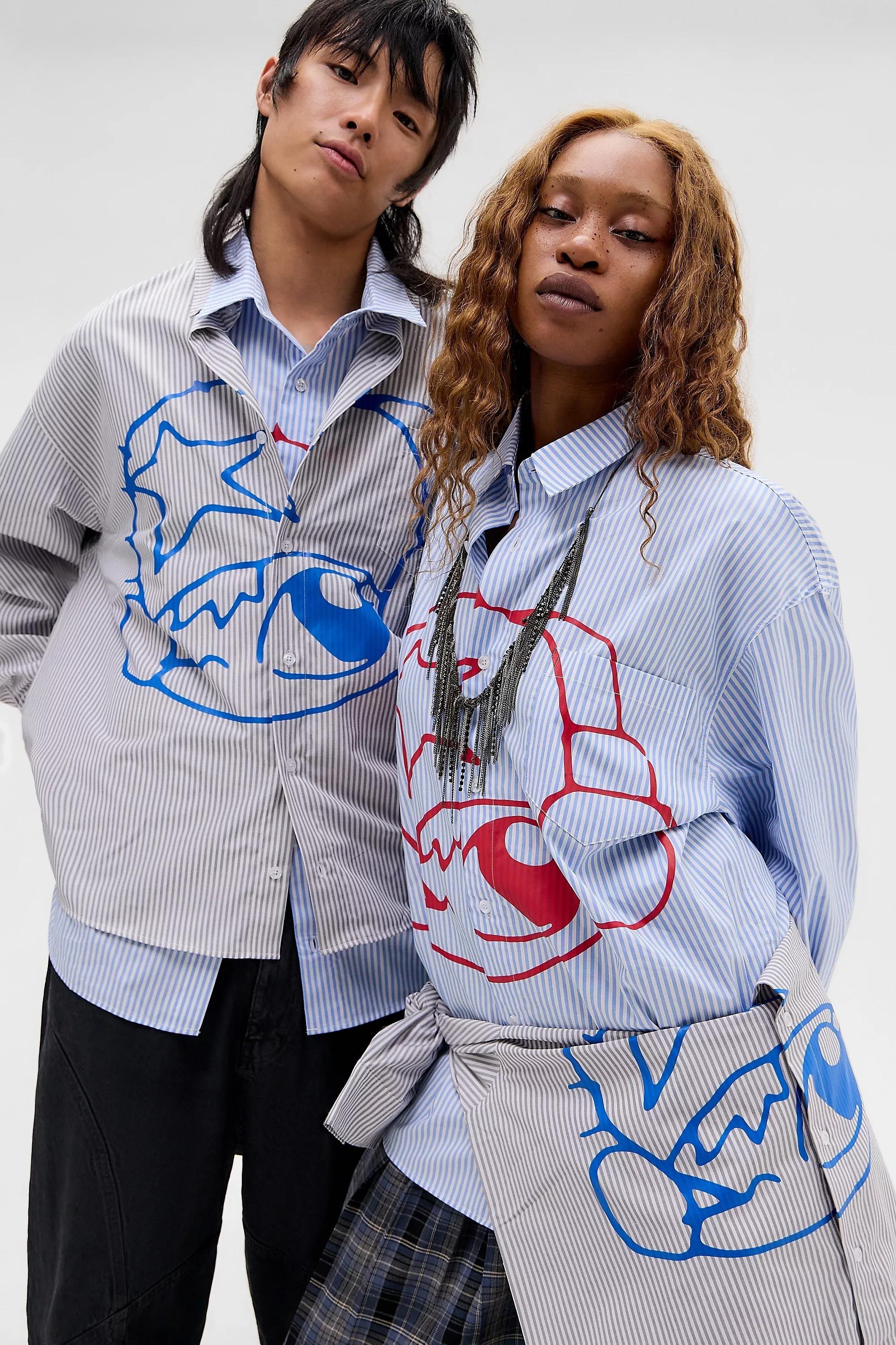 Grey Jaded London Stereo Stripe Shirt, WHT, large image number 5