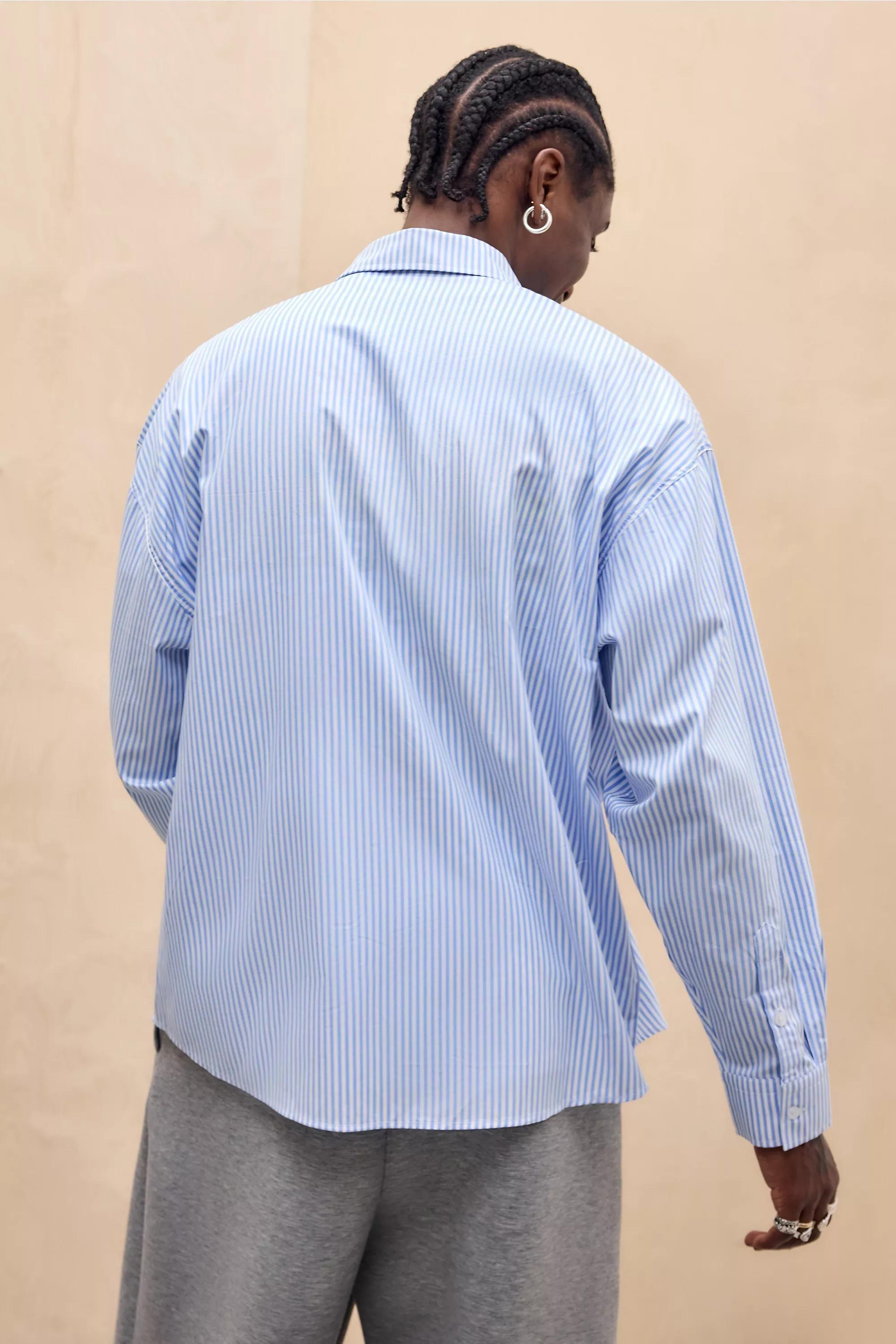 Blue Jaded London Stereo Stripe Shirt, BLUE, large image number 3
