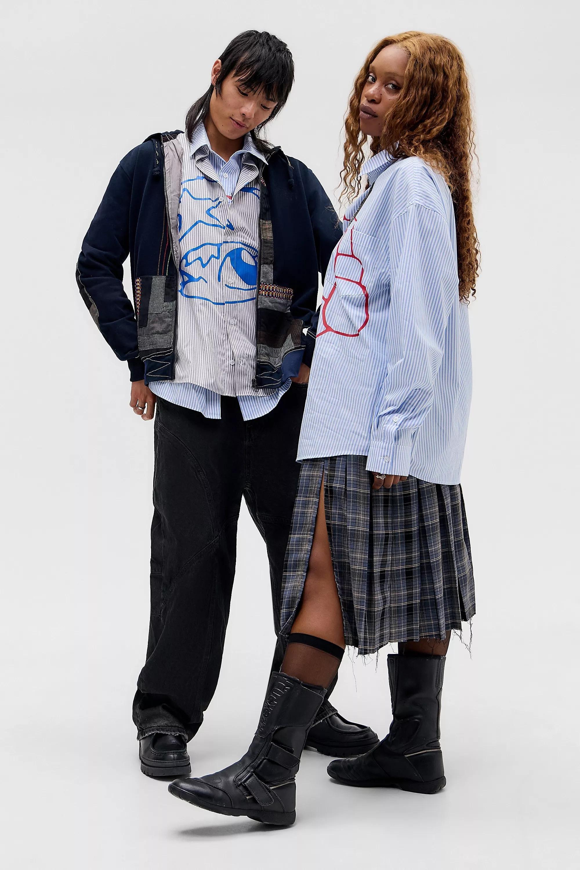 Blue Jaded London Stereo Stripe Shirt, BLUE, large image number 5