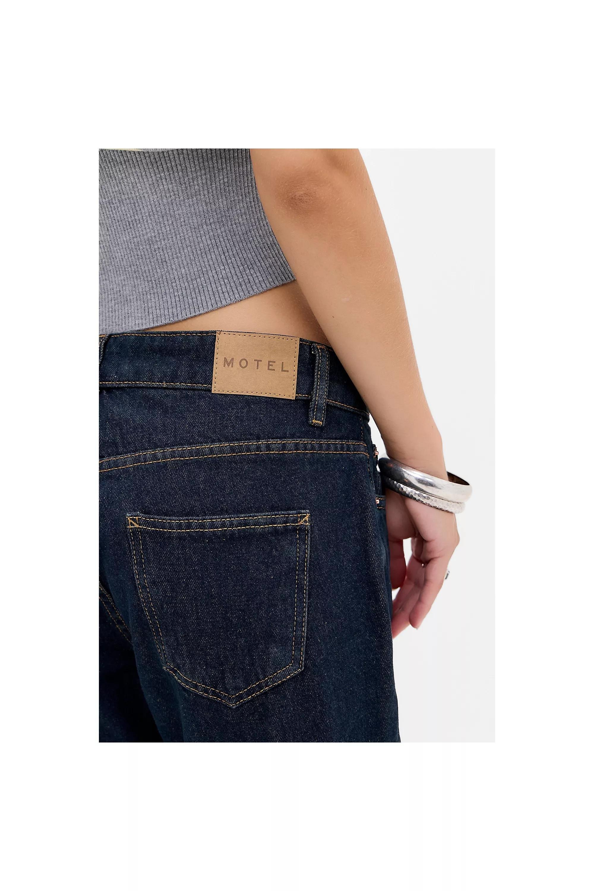 Navy Motel Rigid Low Rise Flared Jeans, INDIGO, large image number 2