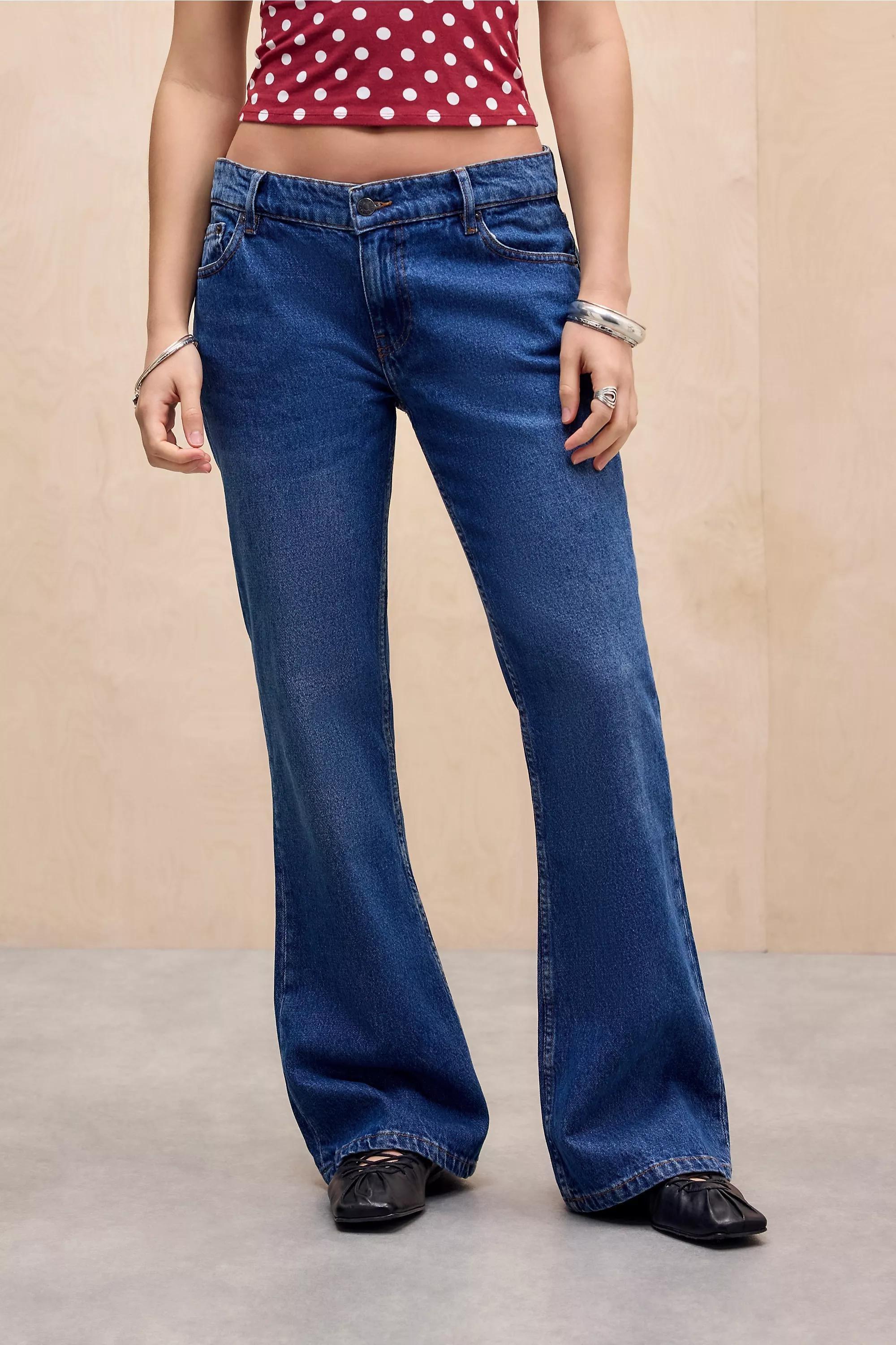 Blue Motel Low Rise Rigid Flared Jeans, DENIM MEDIUM BLUE, large image number 0