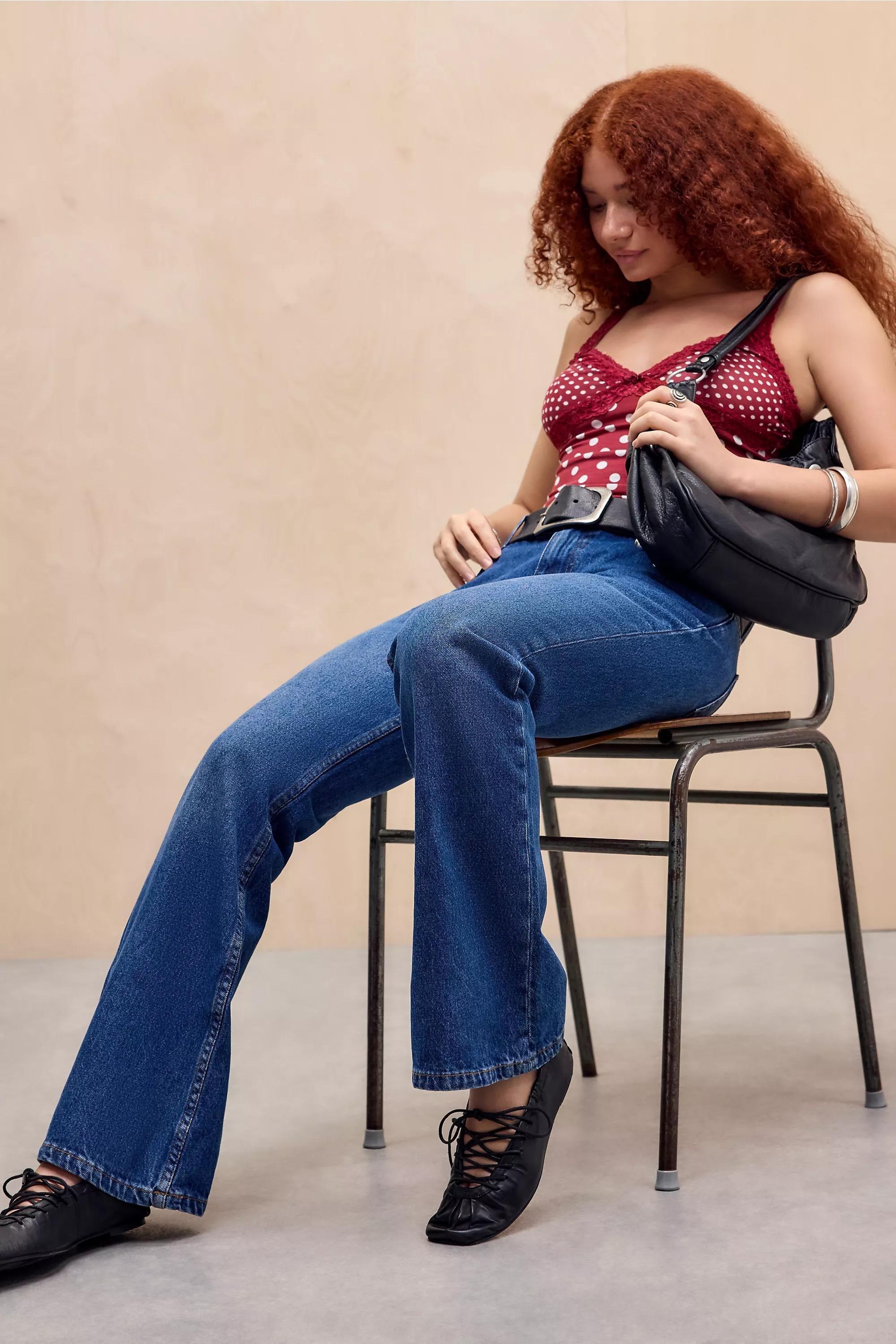 Blue Motel Low Rise Rigid Flared Jeans, DENIM MEDIUM BLUE, large image number 1