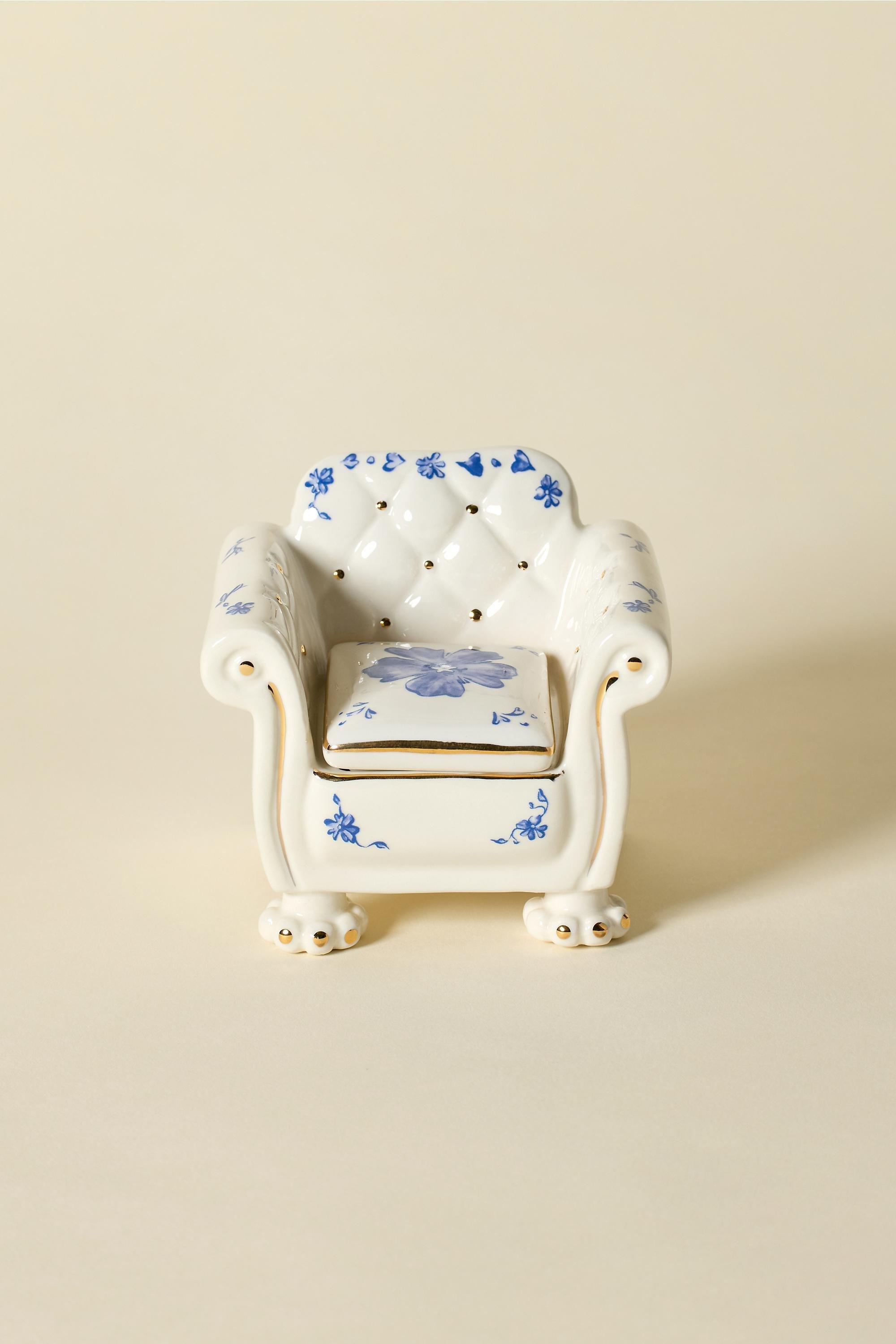 White Amelie Chair Trinket Box, WHT, medium
