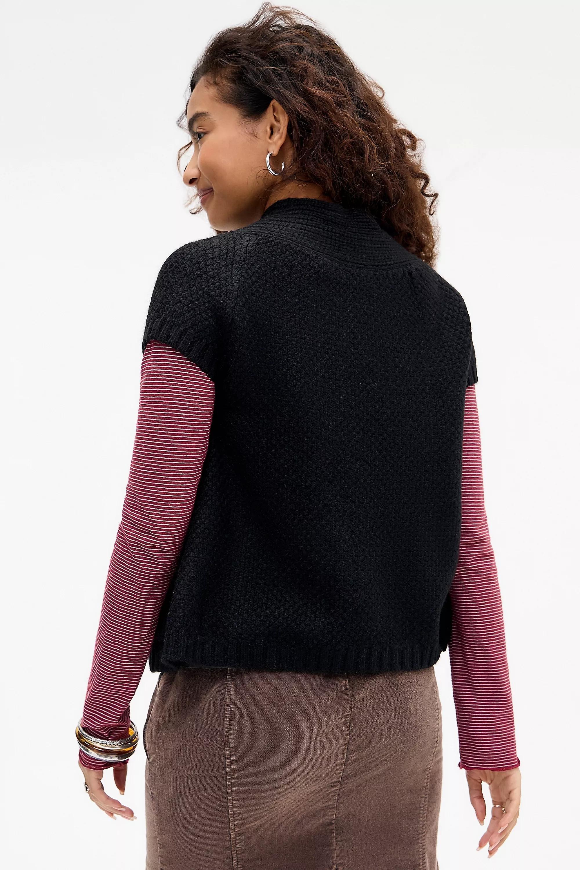 Black Uo Pea Coat, BLK, large image number 4