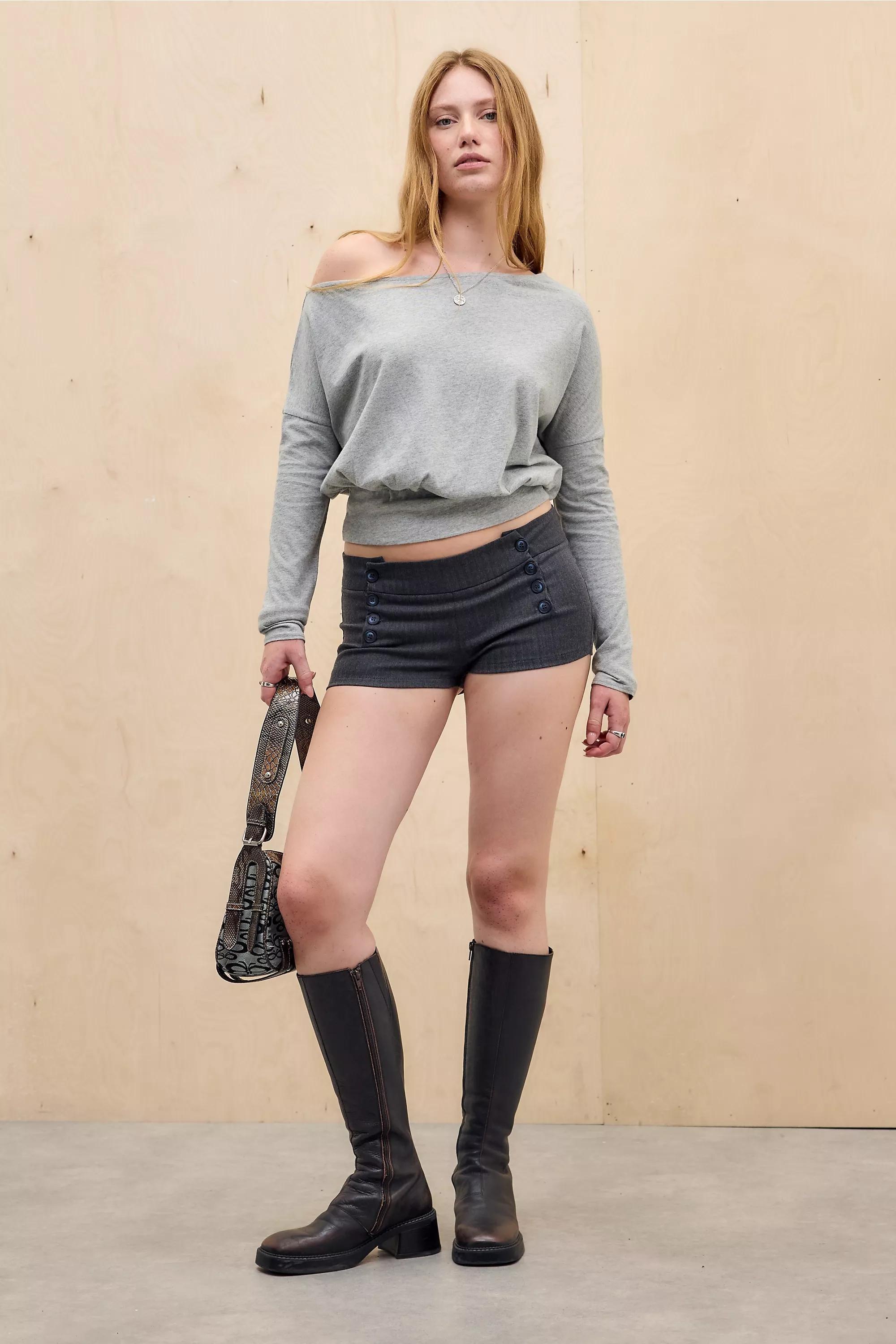 GREY Silence + Noise Cassie Drape Off-Shoulder Top, GREY, large image number 1