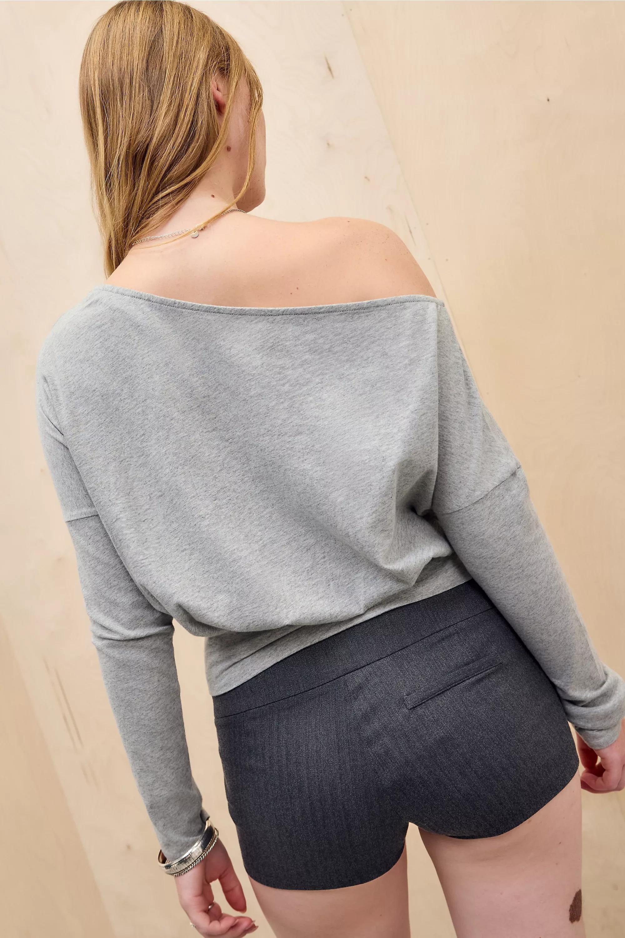 GREY Silence + Noise Cassie Drape Off-Shoulder Top, GREY, large image number 3