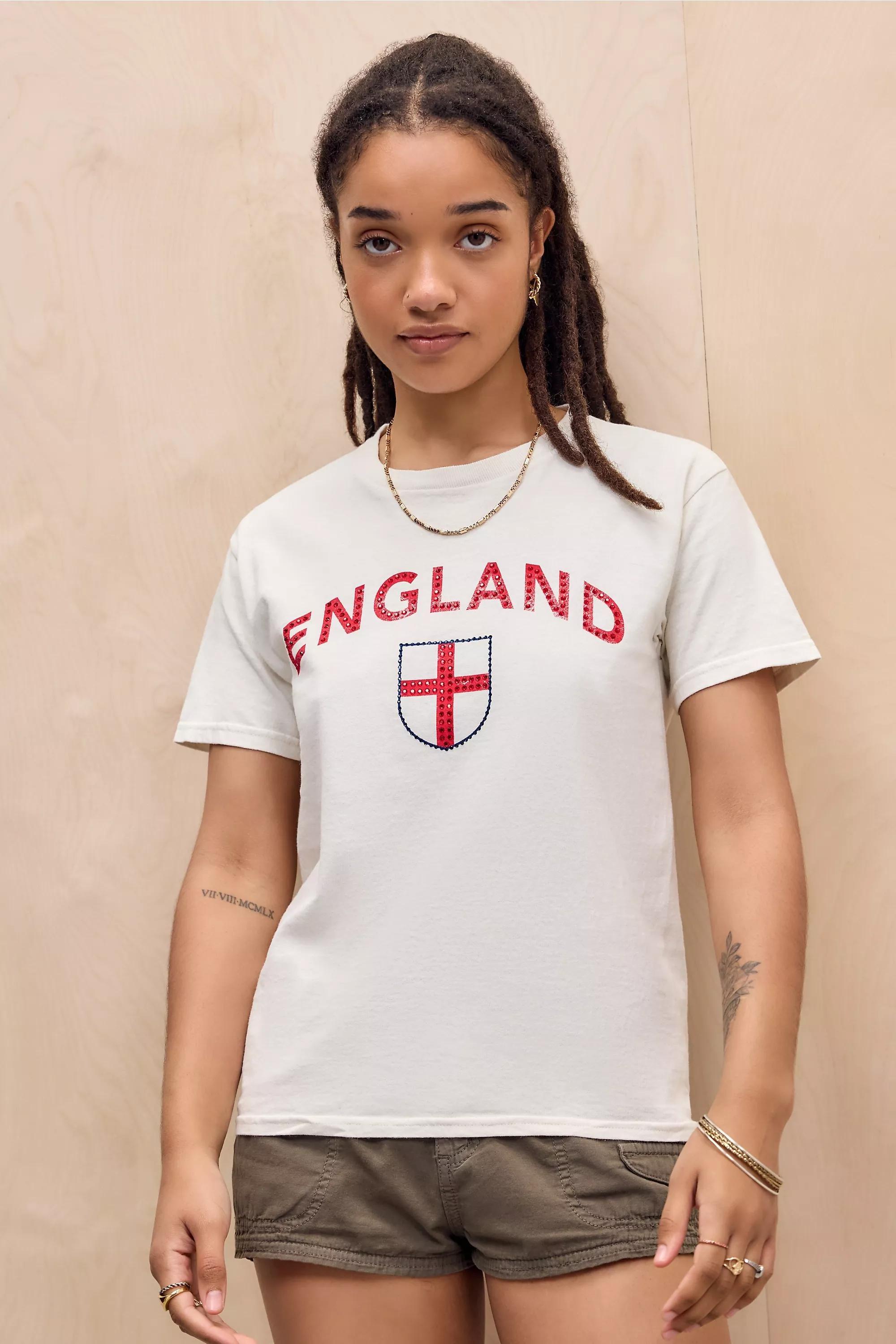White Uo England Hotfix T-Shirt, WHT, large image number 0