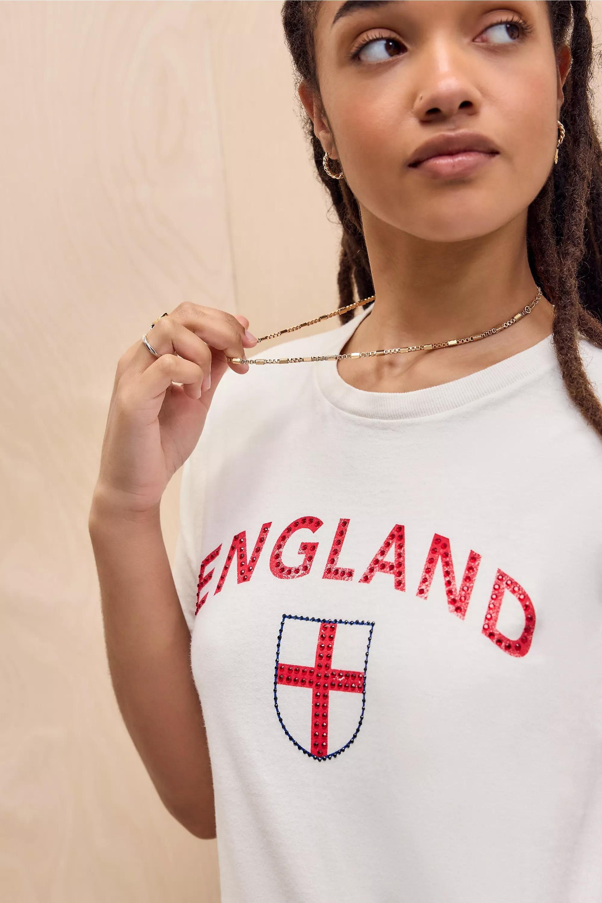 White Uo England Hotfix T-Shirt, WHT, large image number 2