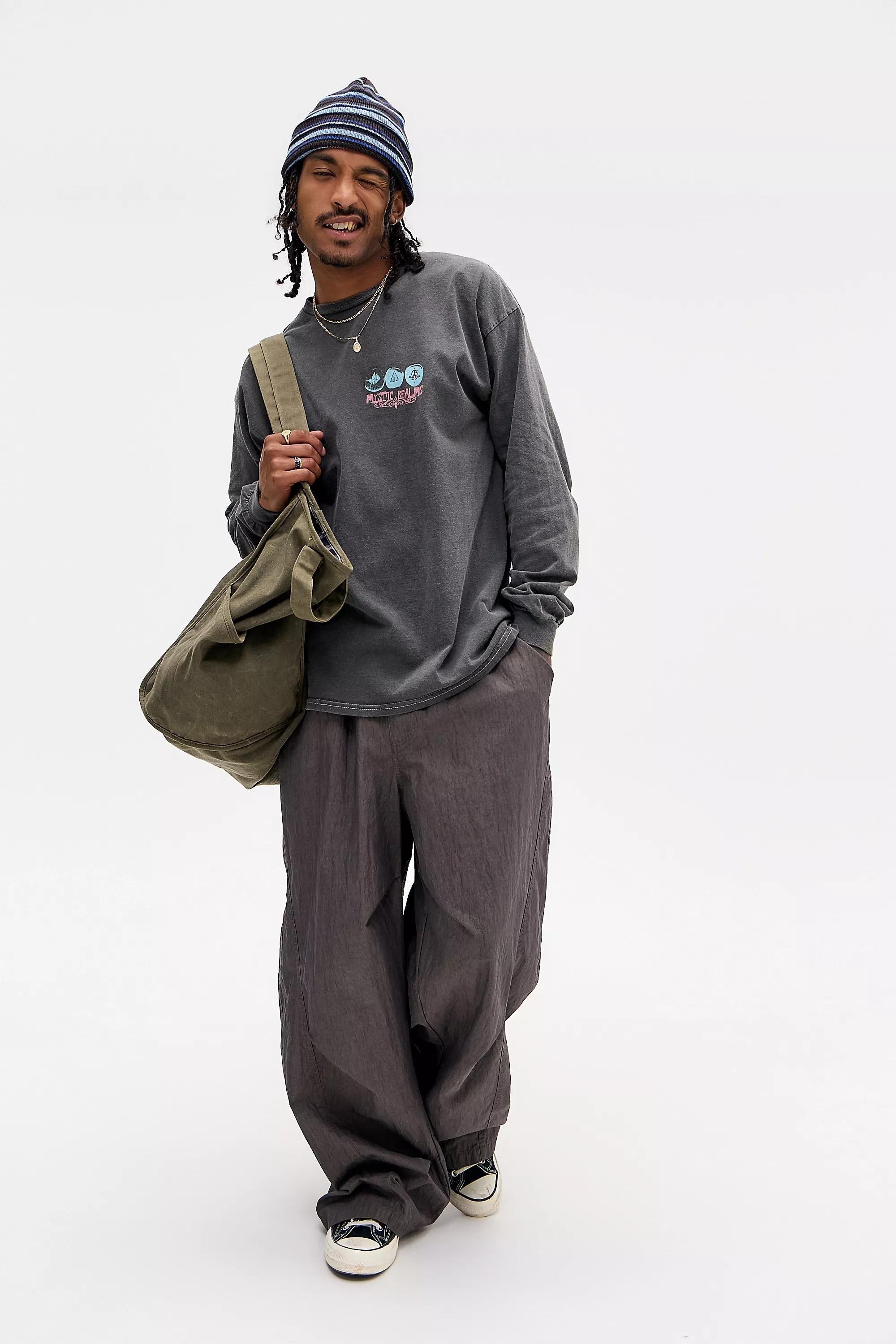 Black Uo Washed Printed Long-Sleeve T-Shirt, BLK, large image number 2