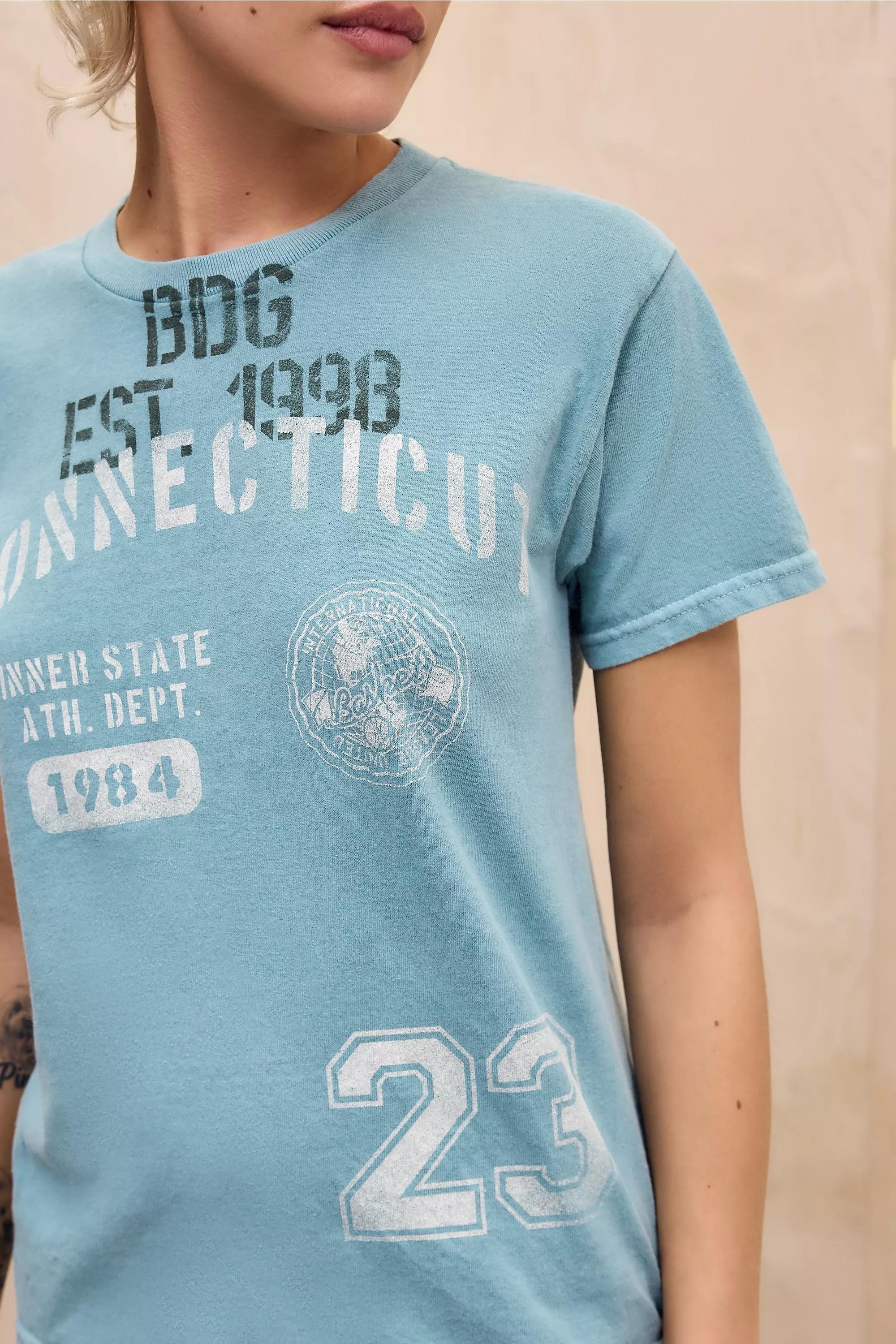 Blue Bdg Printed Relaxed T-Shirt, LT GREEN, large image number 1