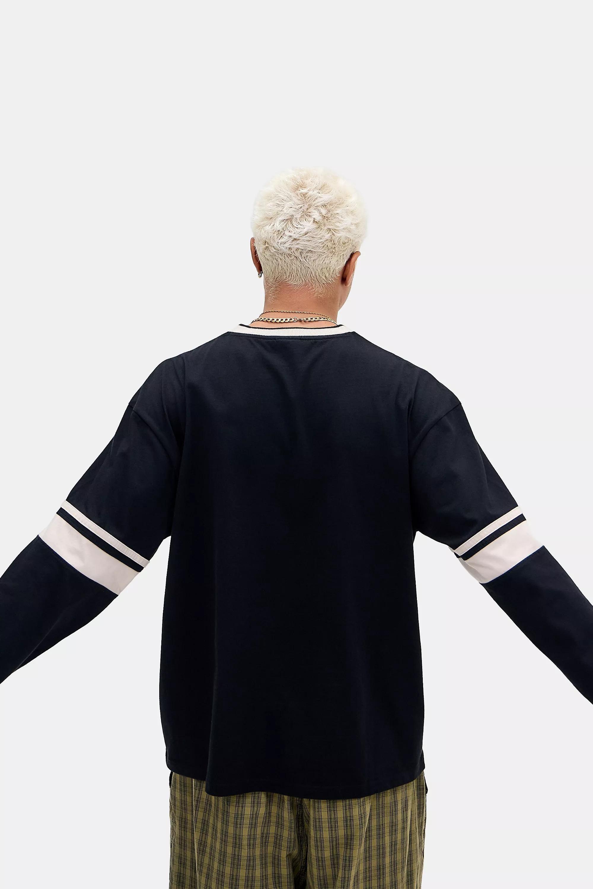 Black iets frans... Airtex Long Sleeve T-Shirt, BLK, large image number 3