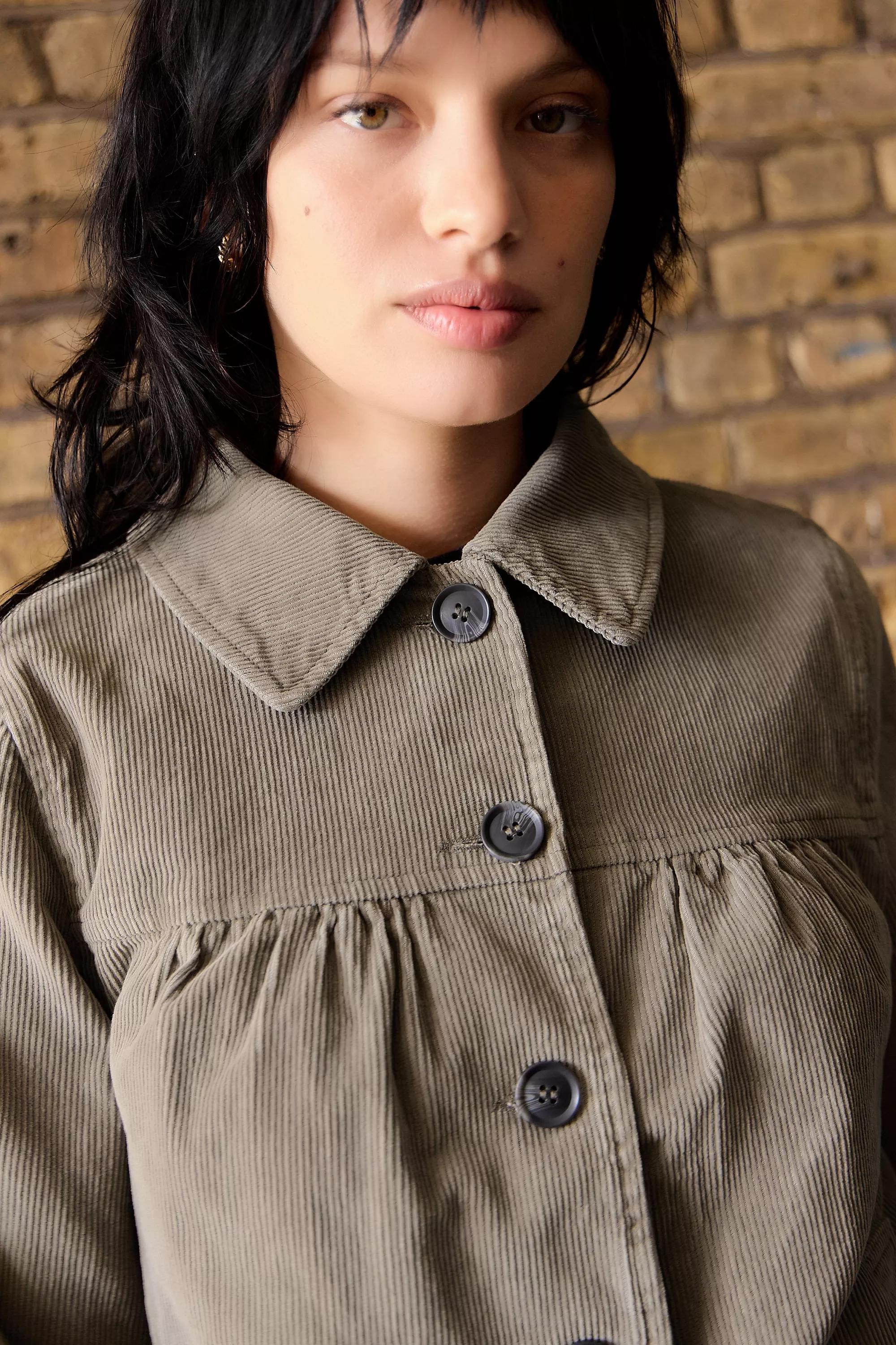 GREY BDG Corduroy Pea Coat, GREY, large image number 3