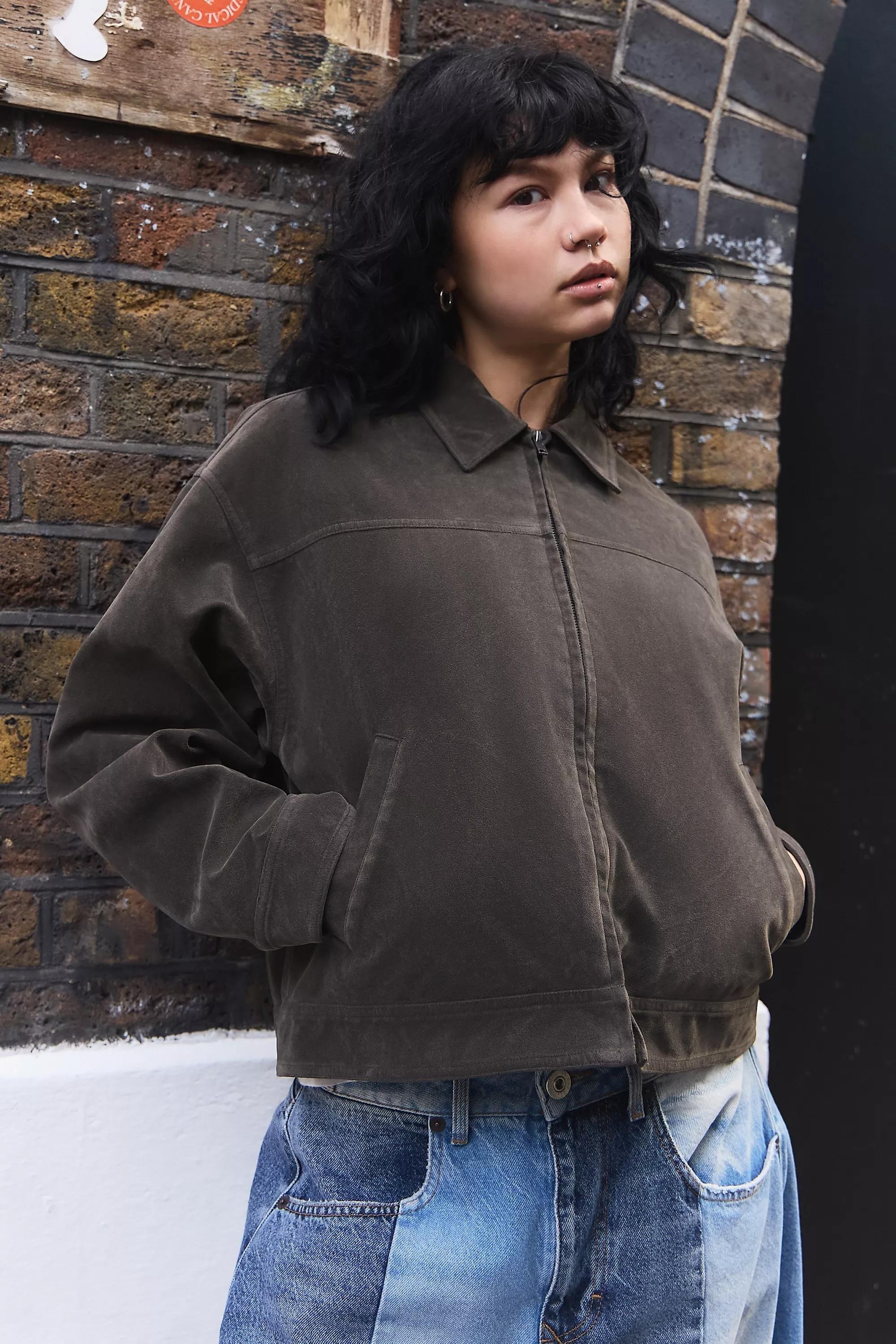 KHAKI BDG Luca Faux Suede Jacket, KHAKI, large image number 0