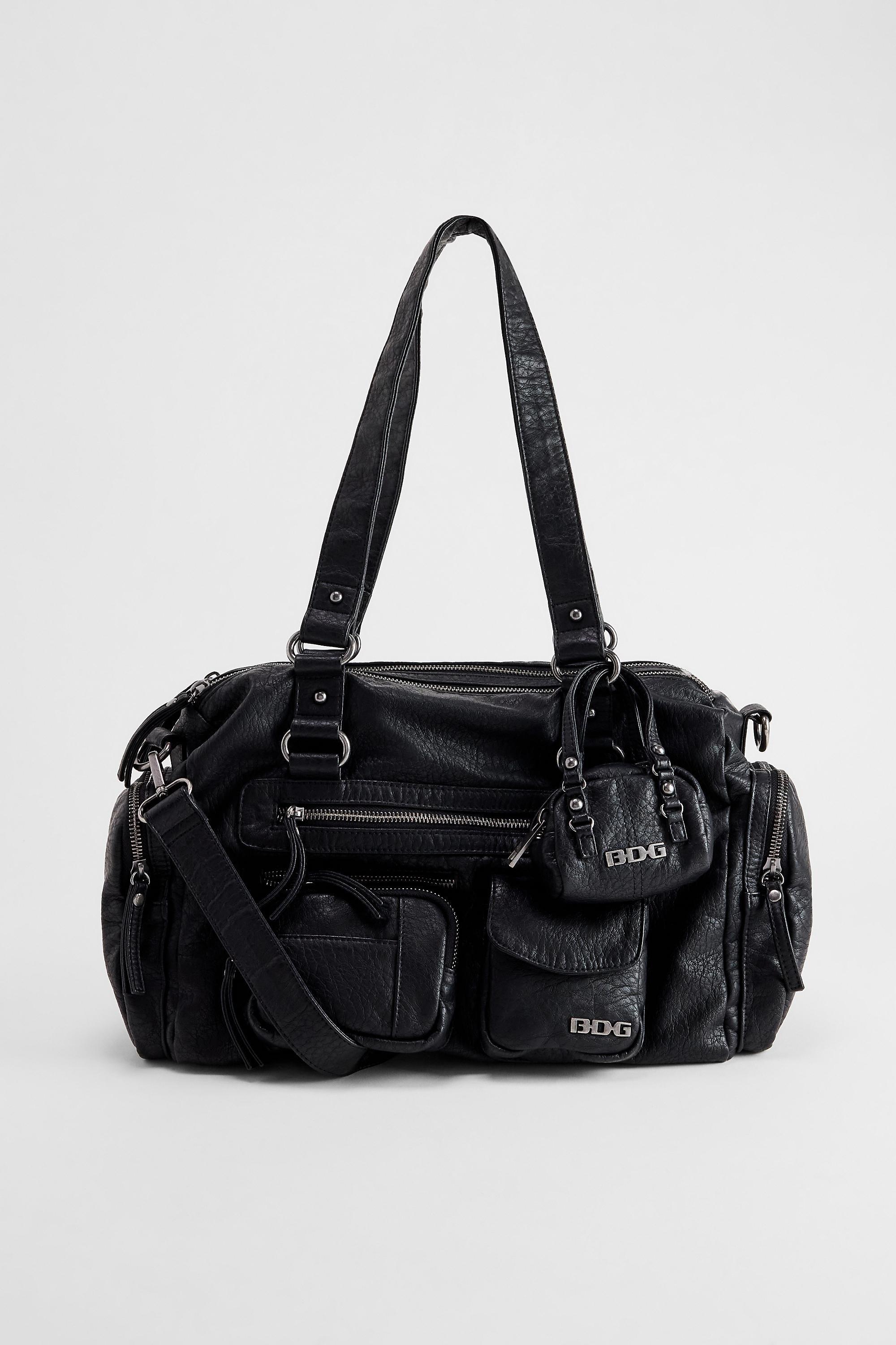 BLACK BDG Lulu Pocket Faux Leather Shoulder Bag, BLK, medium
