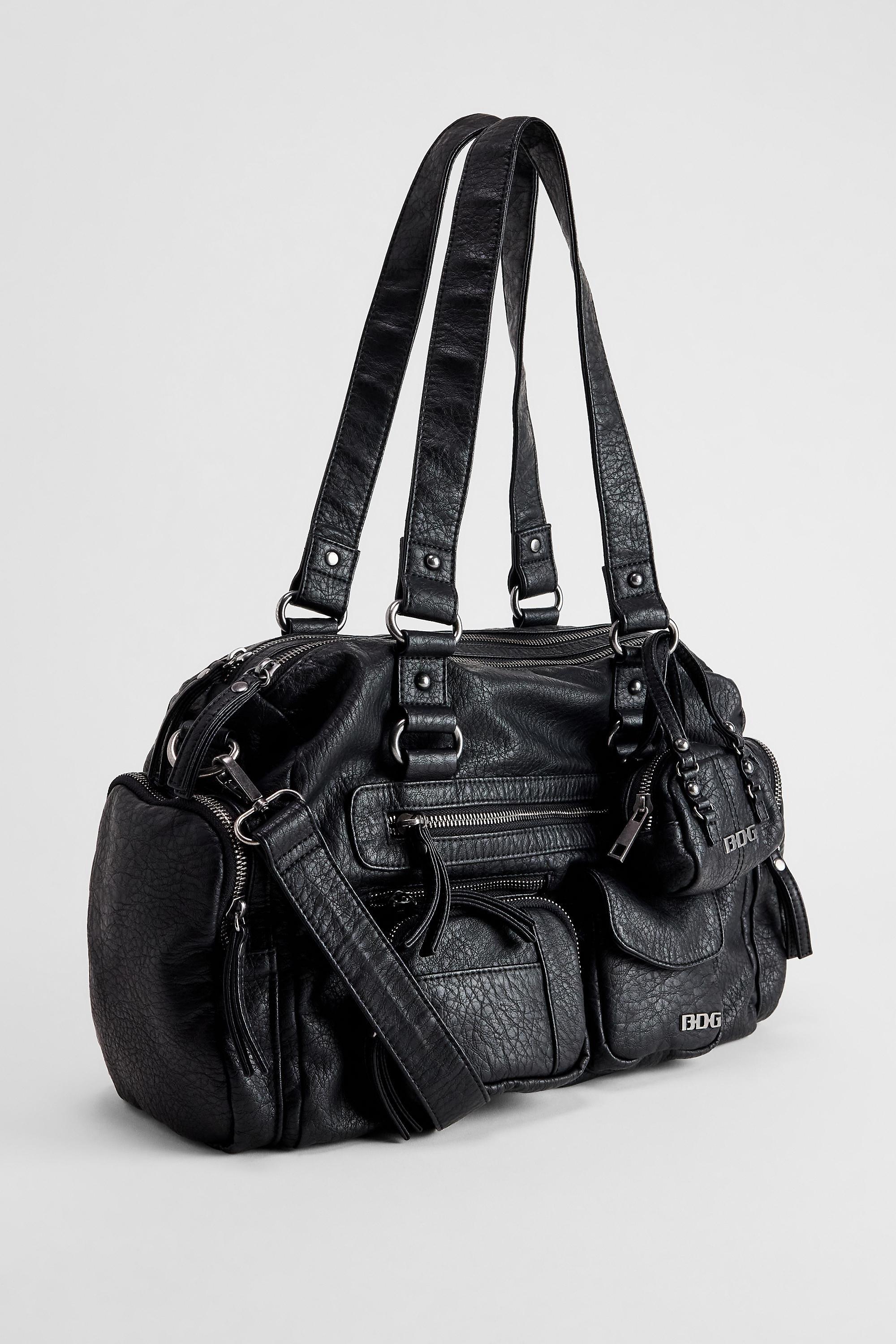 BLACK BDG Lulu Pocket Faux Leather Shoulder Bag, BLK, large image number 3