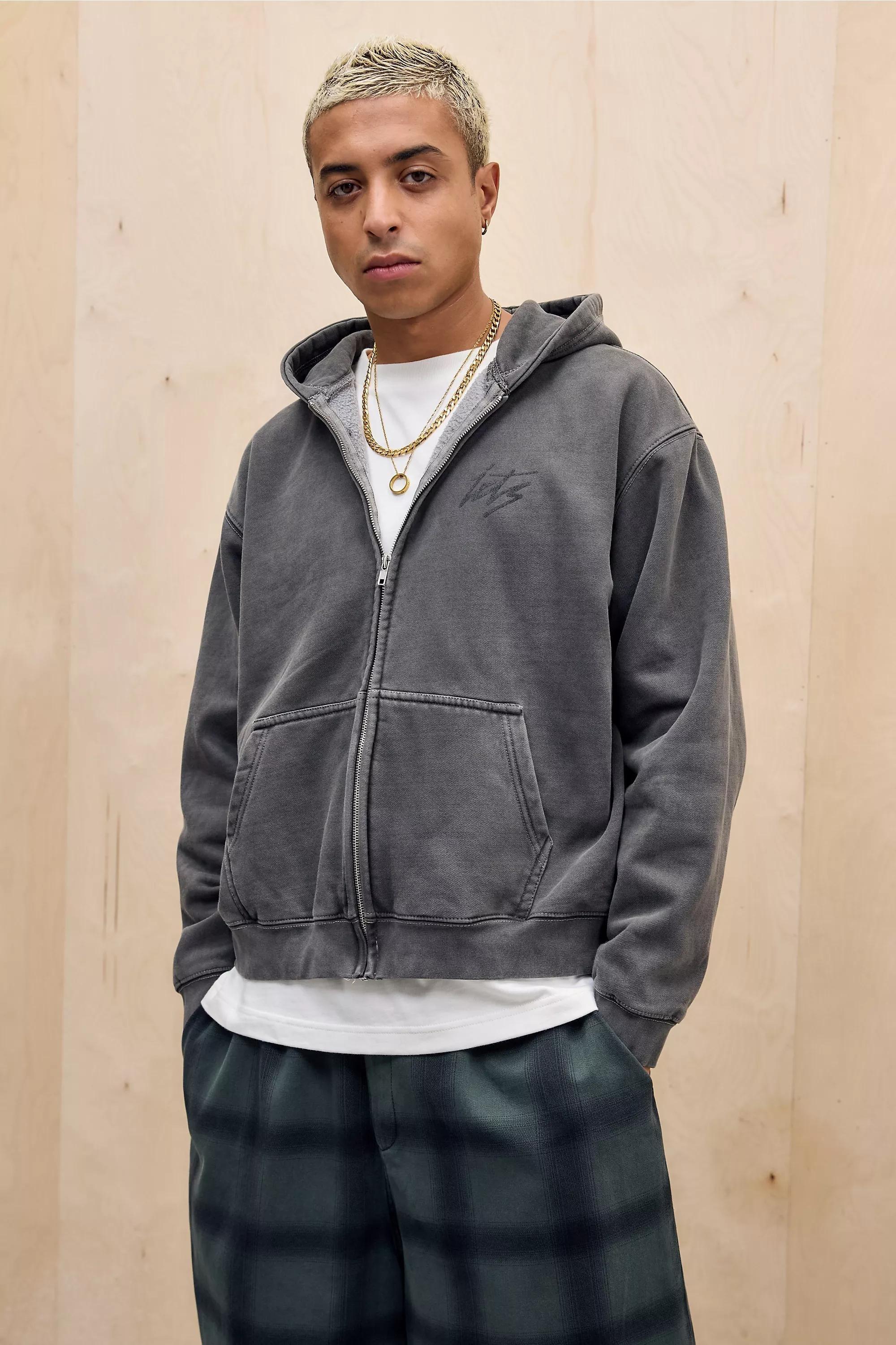 BROWN iets frans... Brown Script Zip-Through Hoodie, BRN, medium