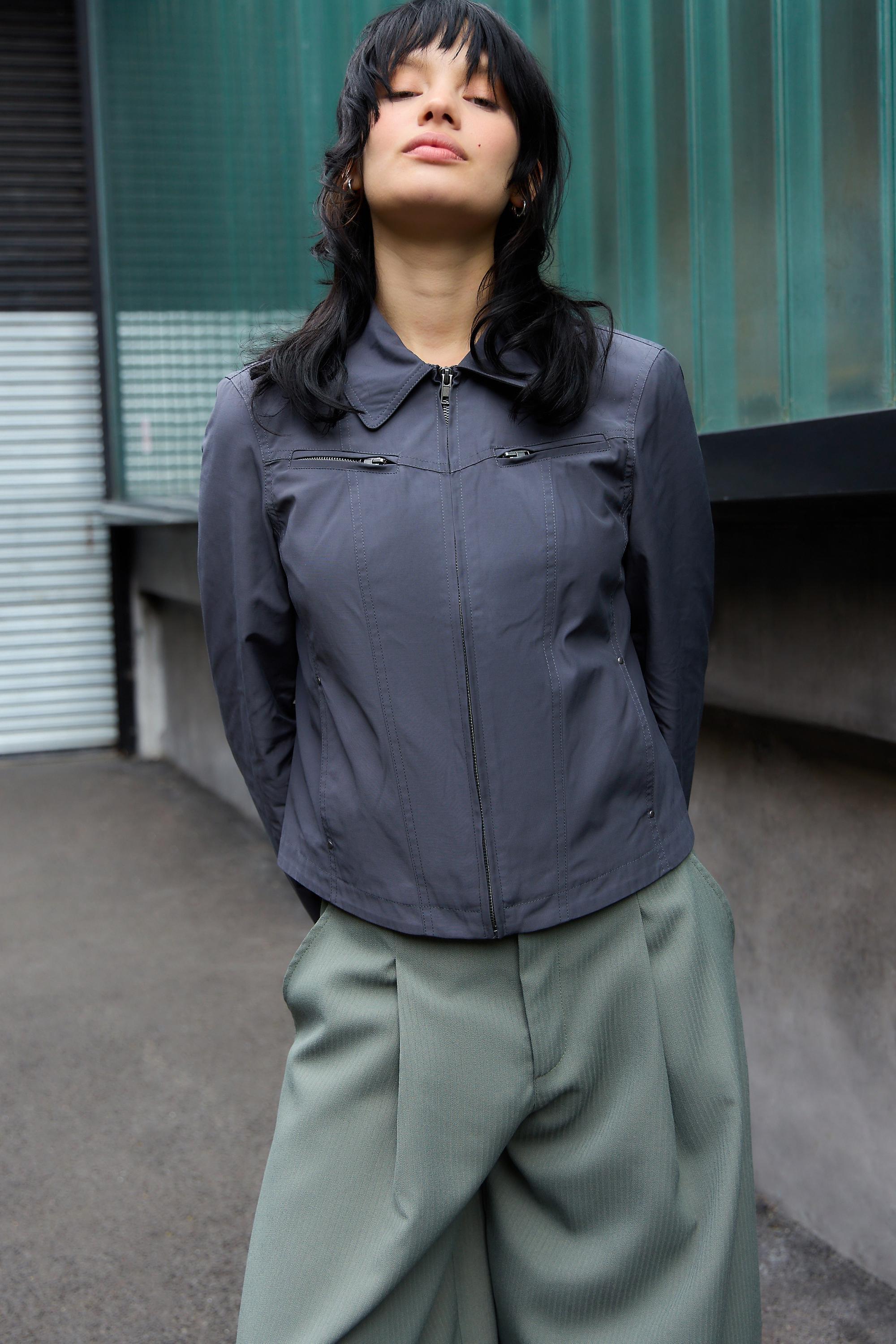 Grey iets frans... Fitted Tailored Tech Jacket, GREY, medium