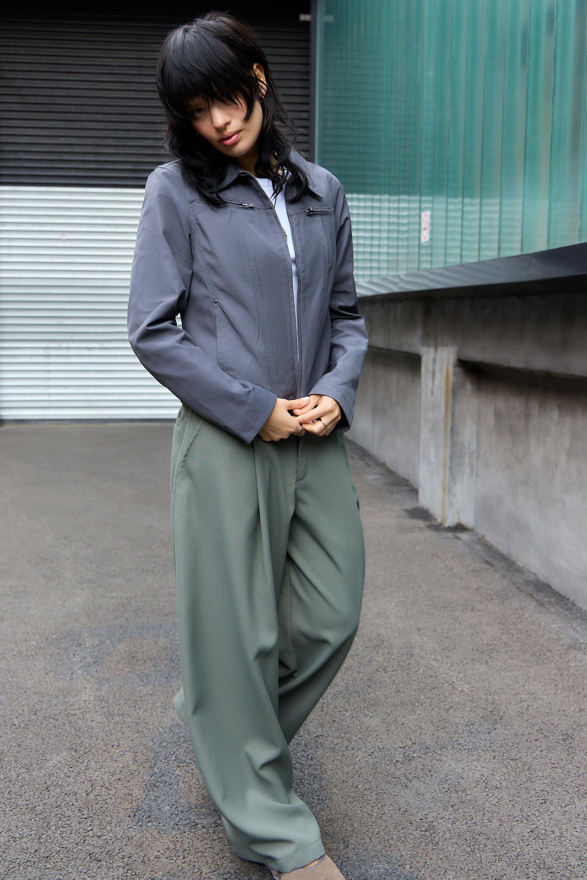 Grey iets frans... Fitted Tailored Tech Jacket, GREY, medium
