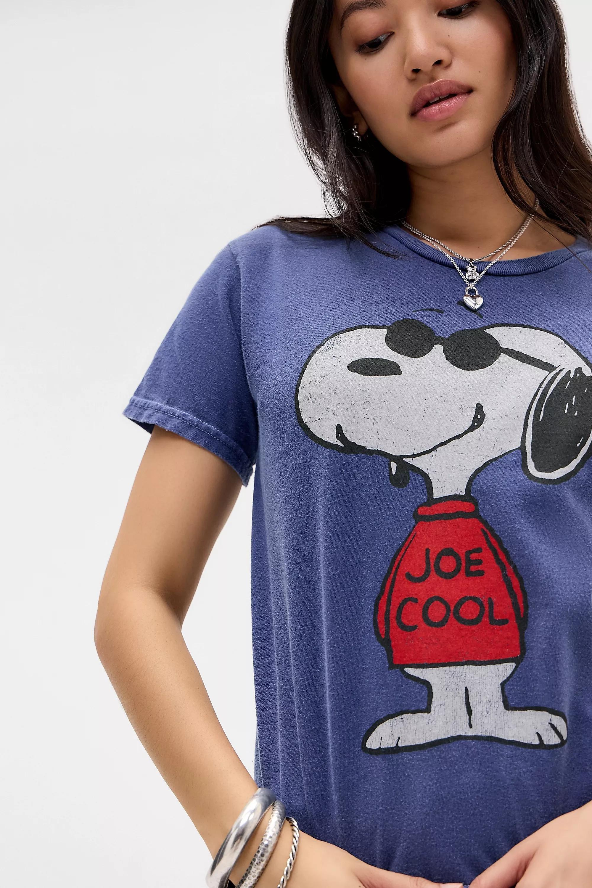NAVY UO Joe Cool Snoopy Relaxed T-Shirt, NAVY, large image number 0