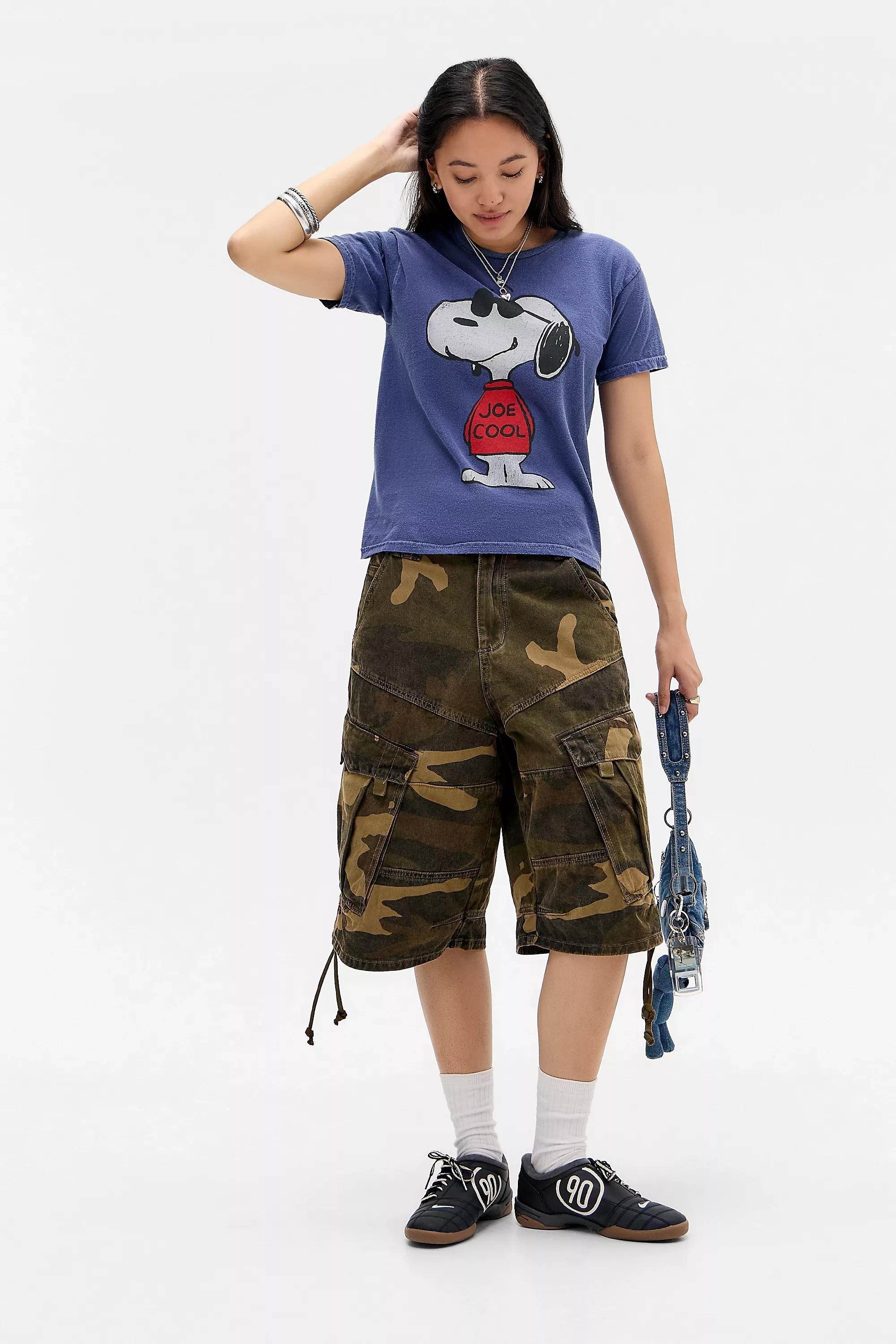 NAVY UO Joe Cool Snoopy Relaxed T-Shirt, NAVY, large image number 1