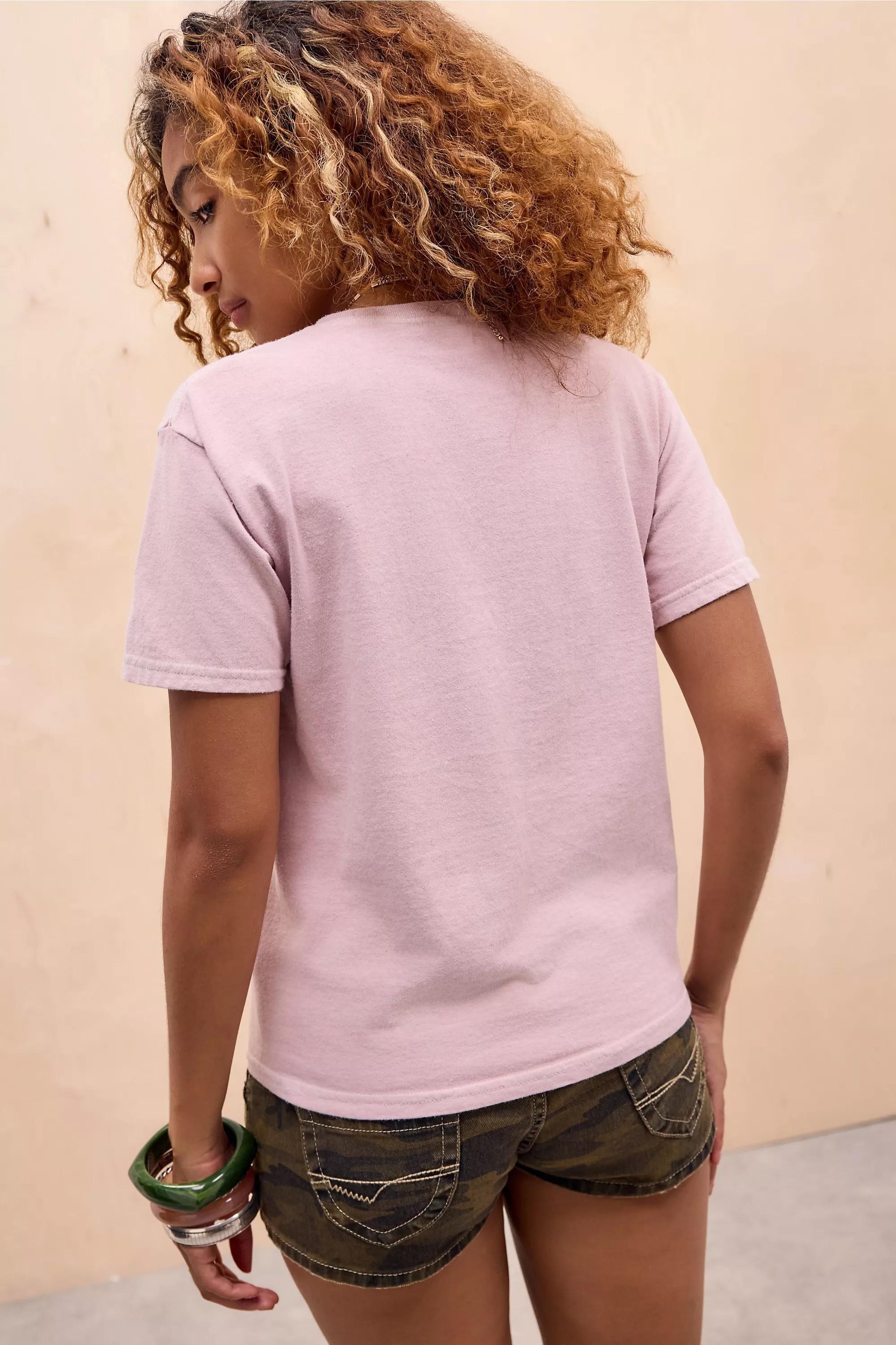 Pink Uo Printed Relaxed T-Shirt, , large image number 3